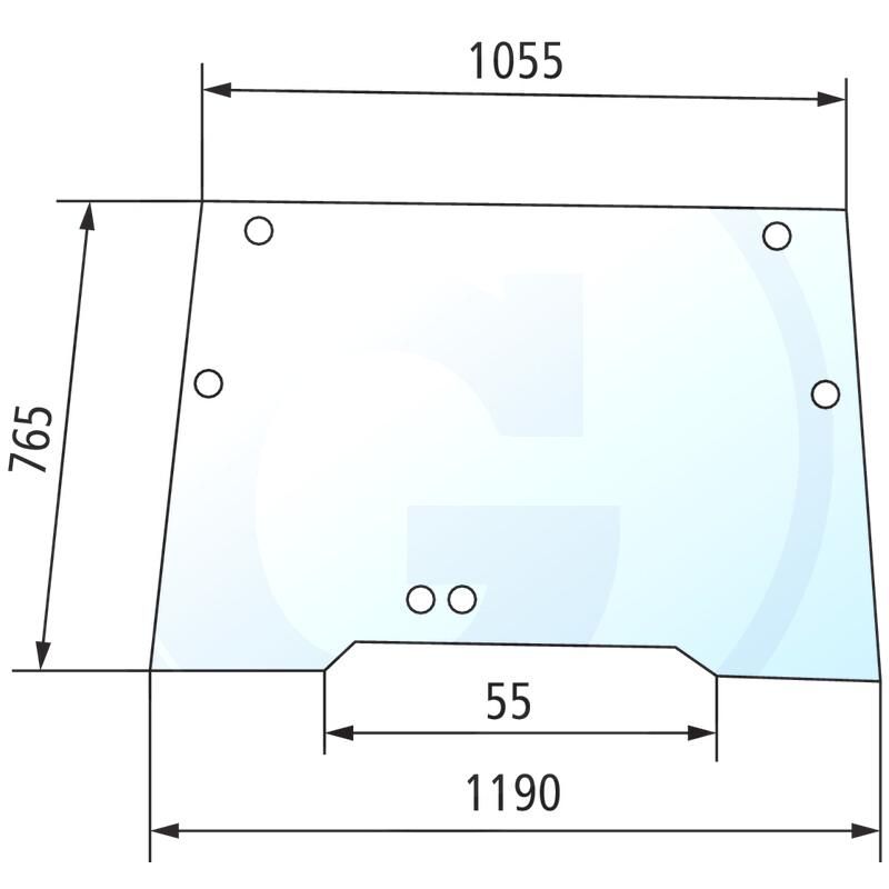 Szyba przednia uchylna CASE 440 940 1989748C1