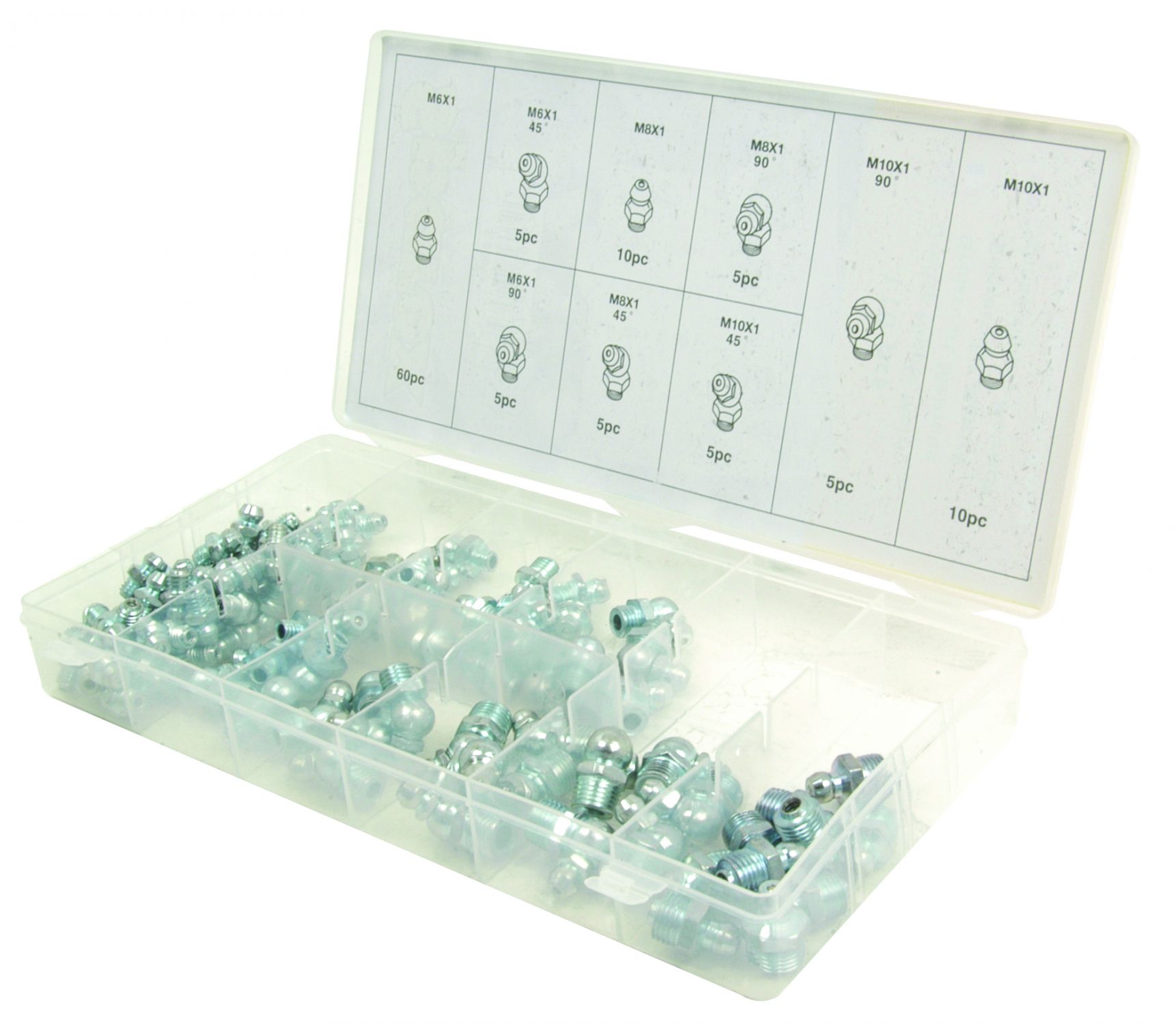 Smarowniczki metryczne M6, M8, M10 Assorted 110szt. 29897