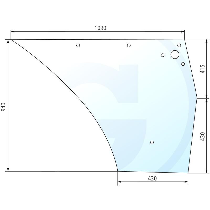 Szyba drzwi dolna, prawa i lewa Deutz AgroCompact 4366139