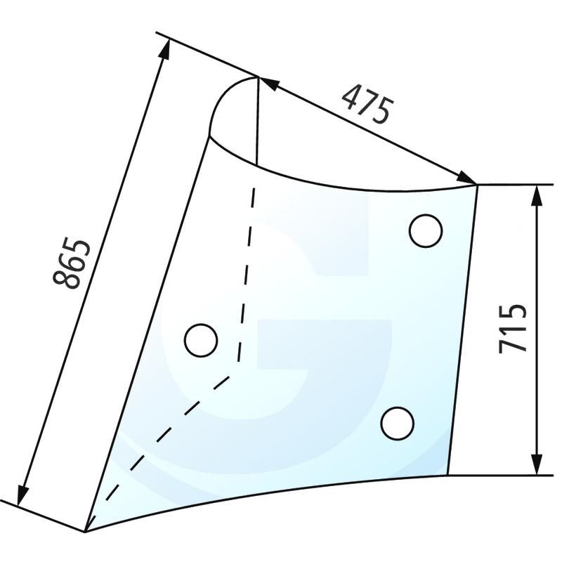 Szyba narożnikowa lewa Renault Ares RX 540 RZ 550 7700054132, 7700048326