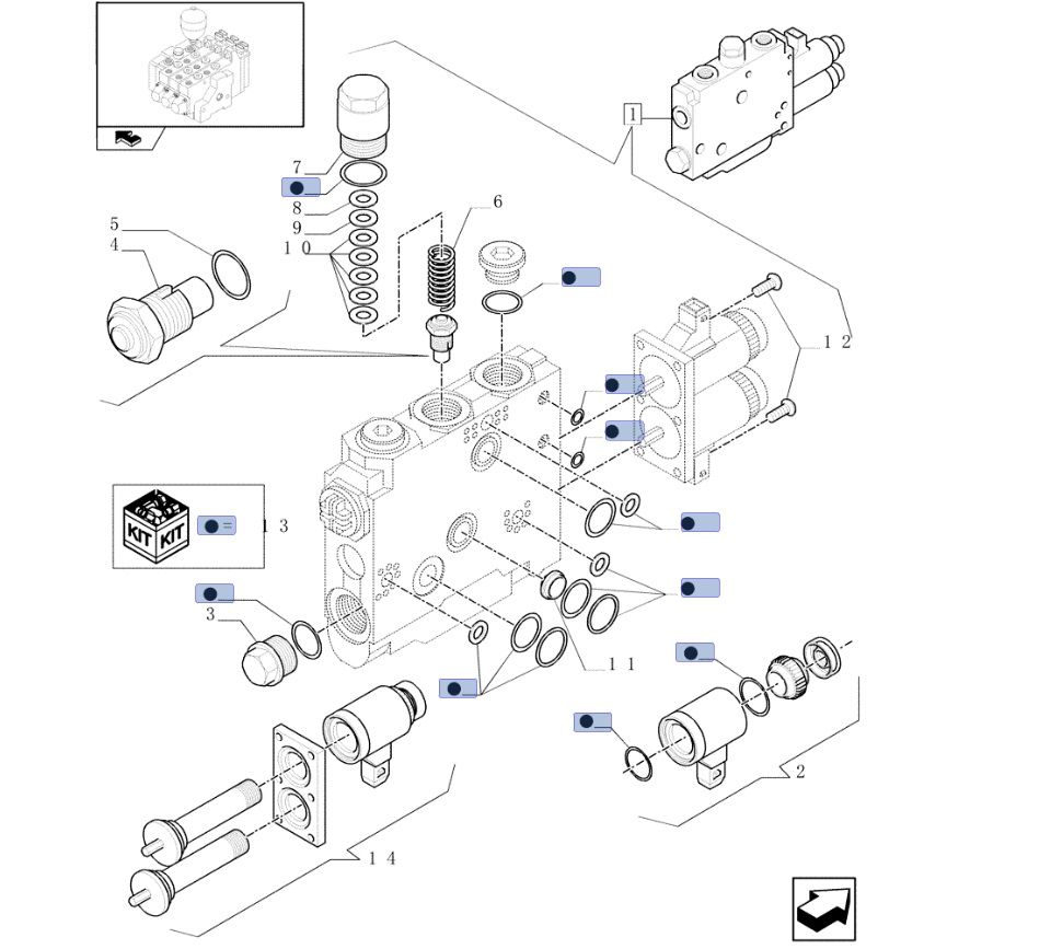 Zestaw uszczelek rozdzielacza New Holland 1-32-773-161 CNH