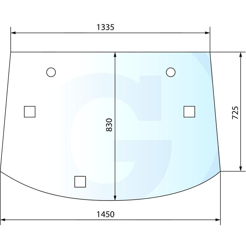 Szyba tylna John Deere 6105R AL212195, AL209501