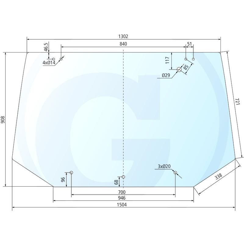 Szyba tylna górna, do roku prod. 06/1994 Ford seria 40 81865244