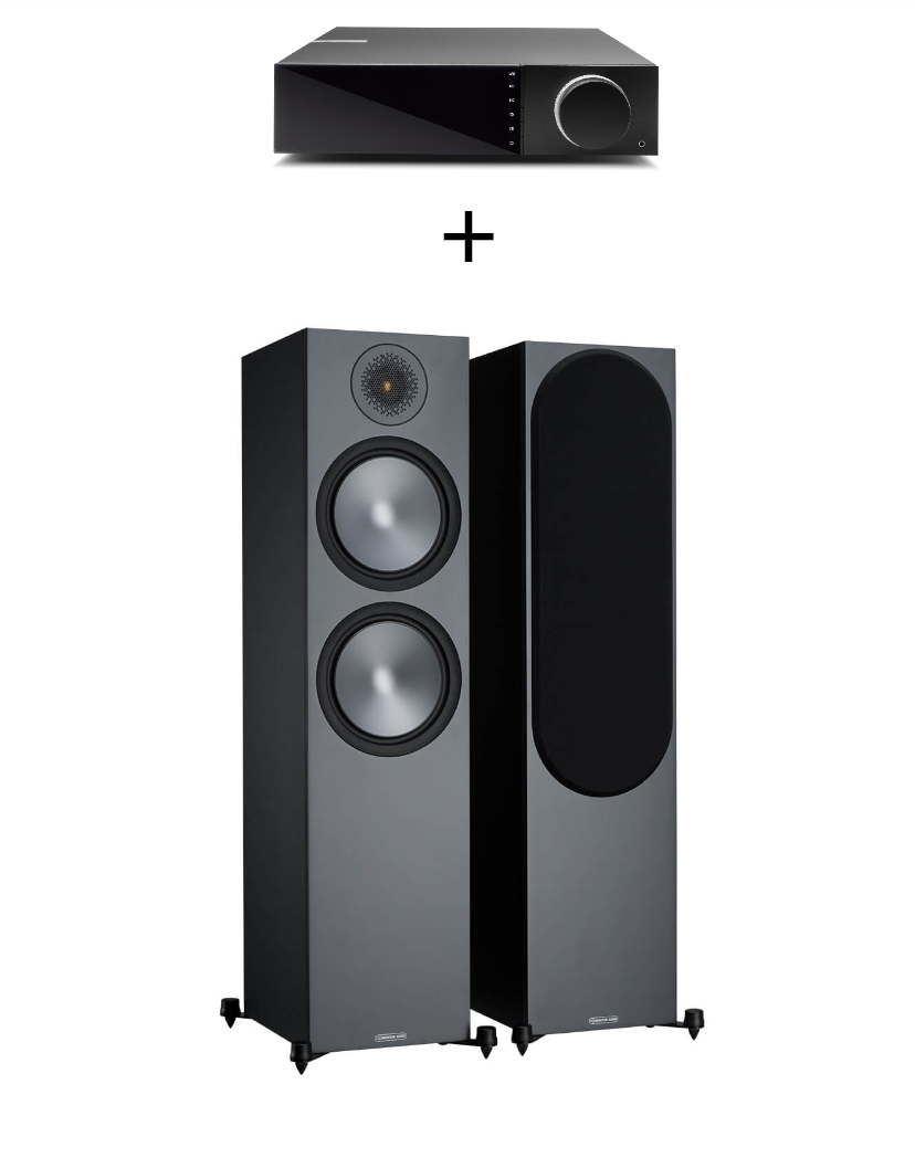 Promo zestaw kolumn monitor audio bronze 500 + wzmacniacz strumieniowy cambridge evo 75