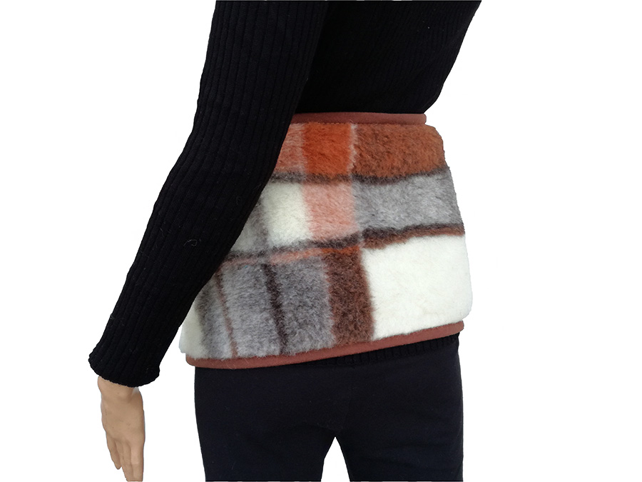 pas wełniany lędźwiowy merynos australijski krata dwuwarstwowy