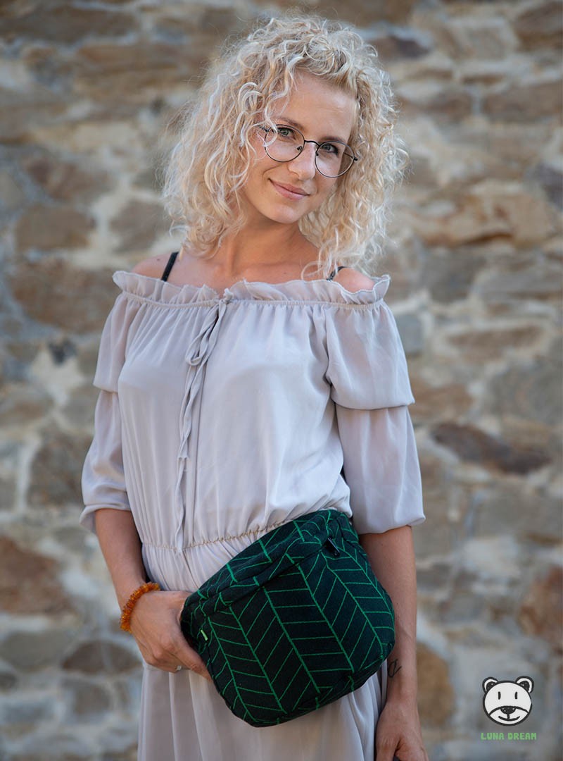 Saszetka biodrowa Big Herringbone dark green