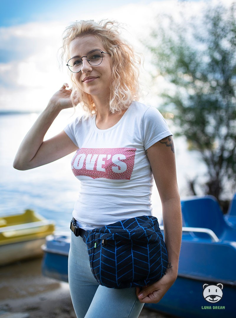 Saszetka biodrowa Big Herringbone dark blue