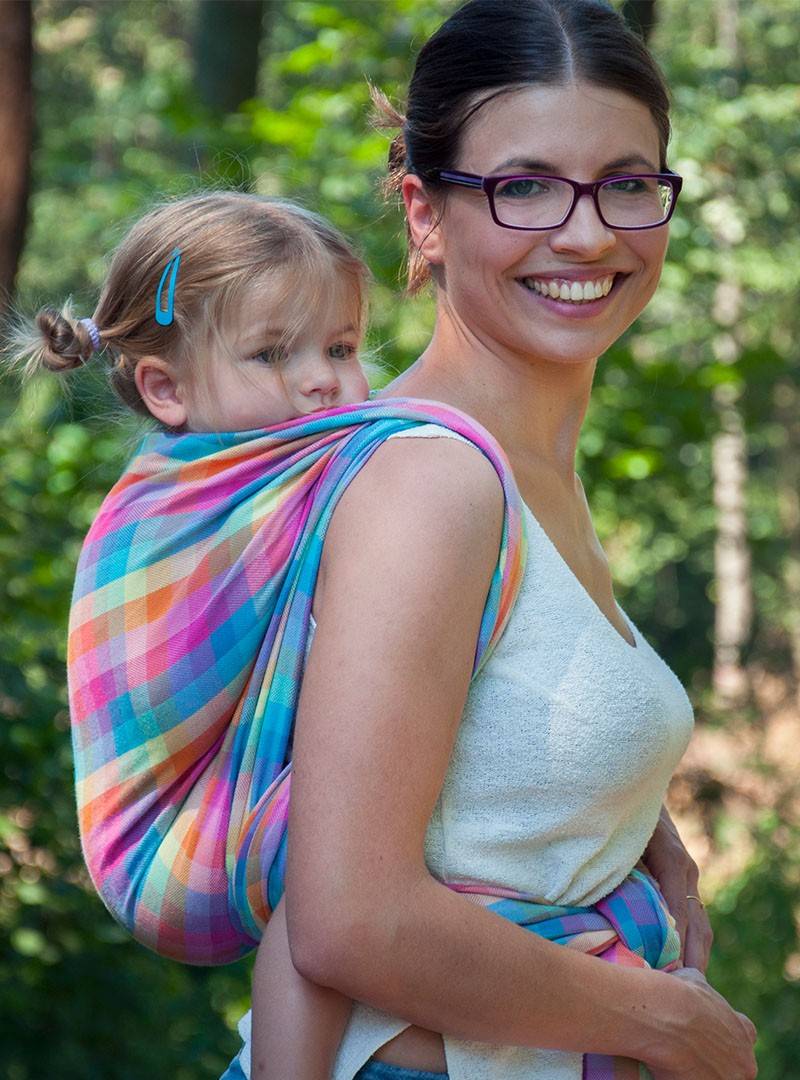 Chusta do noszenia dzieci MAGIC SUMMER (krata) - 100% Bawełna, splot skośno-krzyżowy