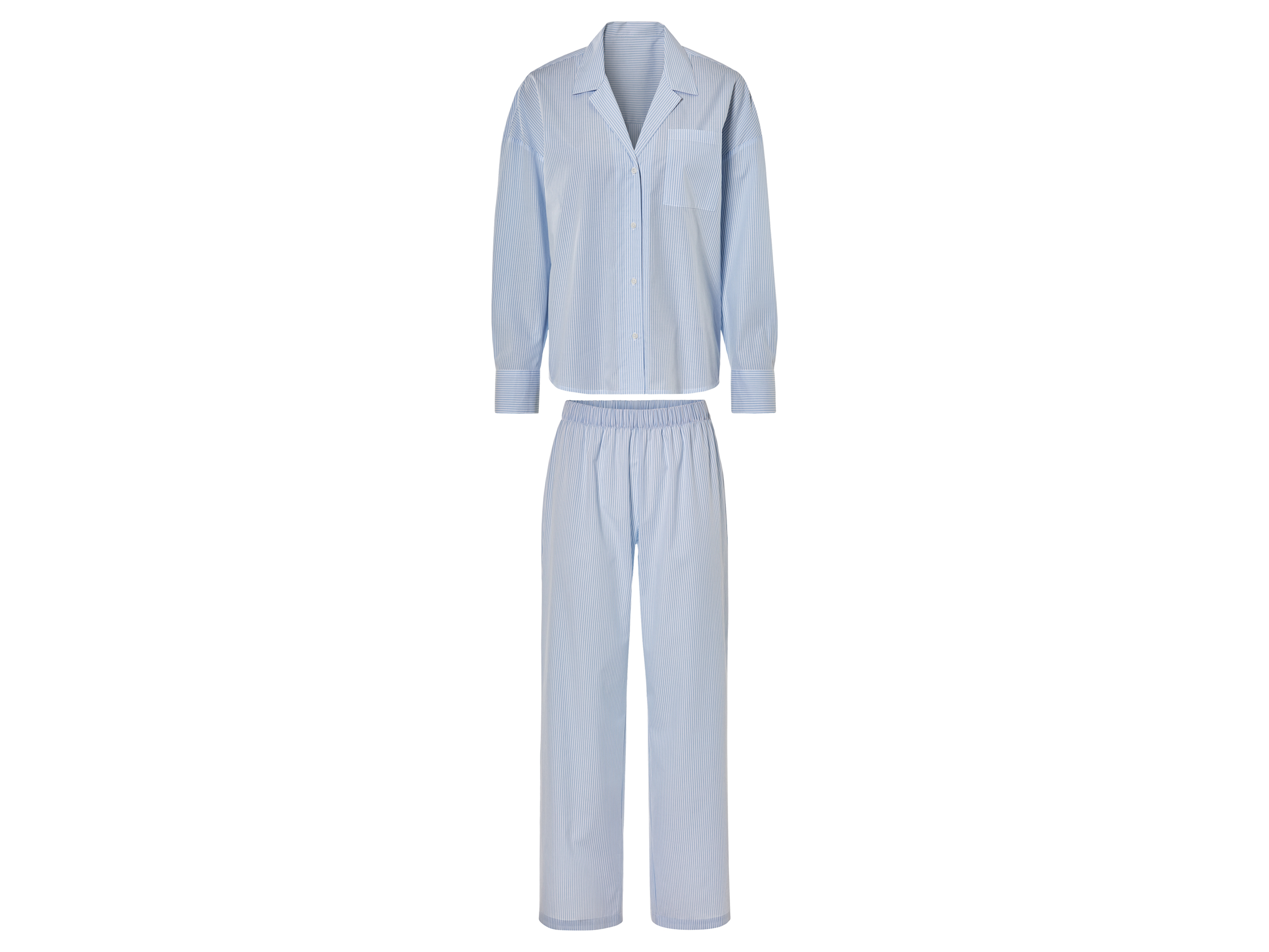 esmara Piżama damska z bawełny Niebieski/ biały, XS 32/34