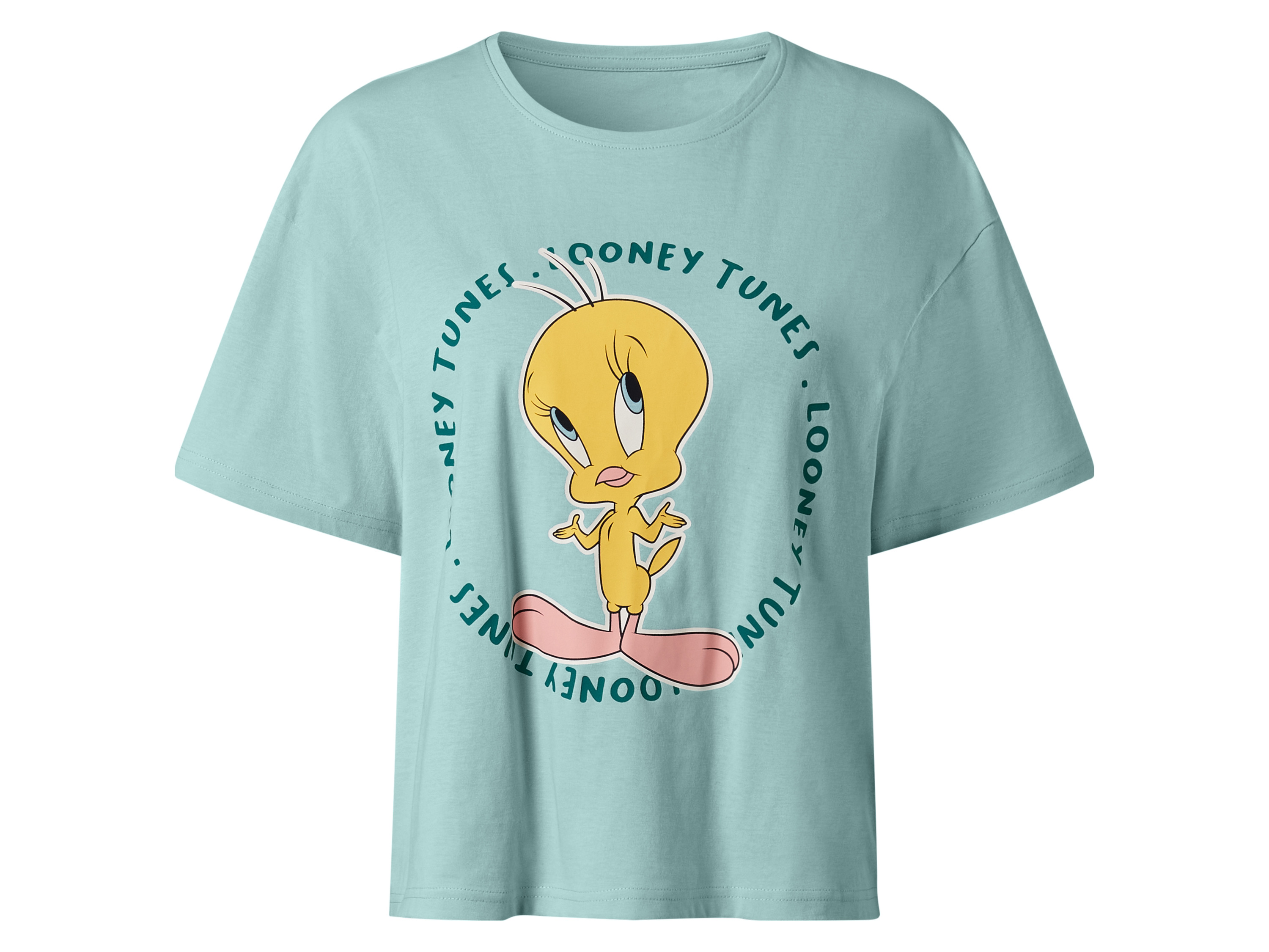 Piżama damska z bohaterami Looney Tunes i Tom & Jerry Turkusowy, XS 32/34