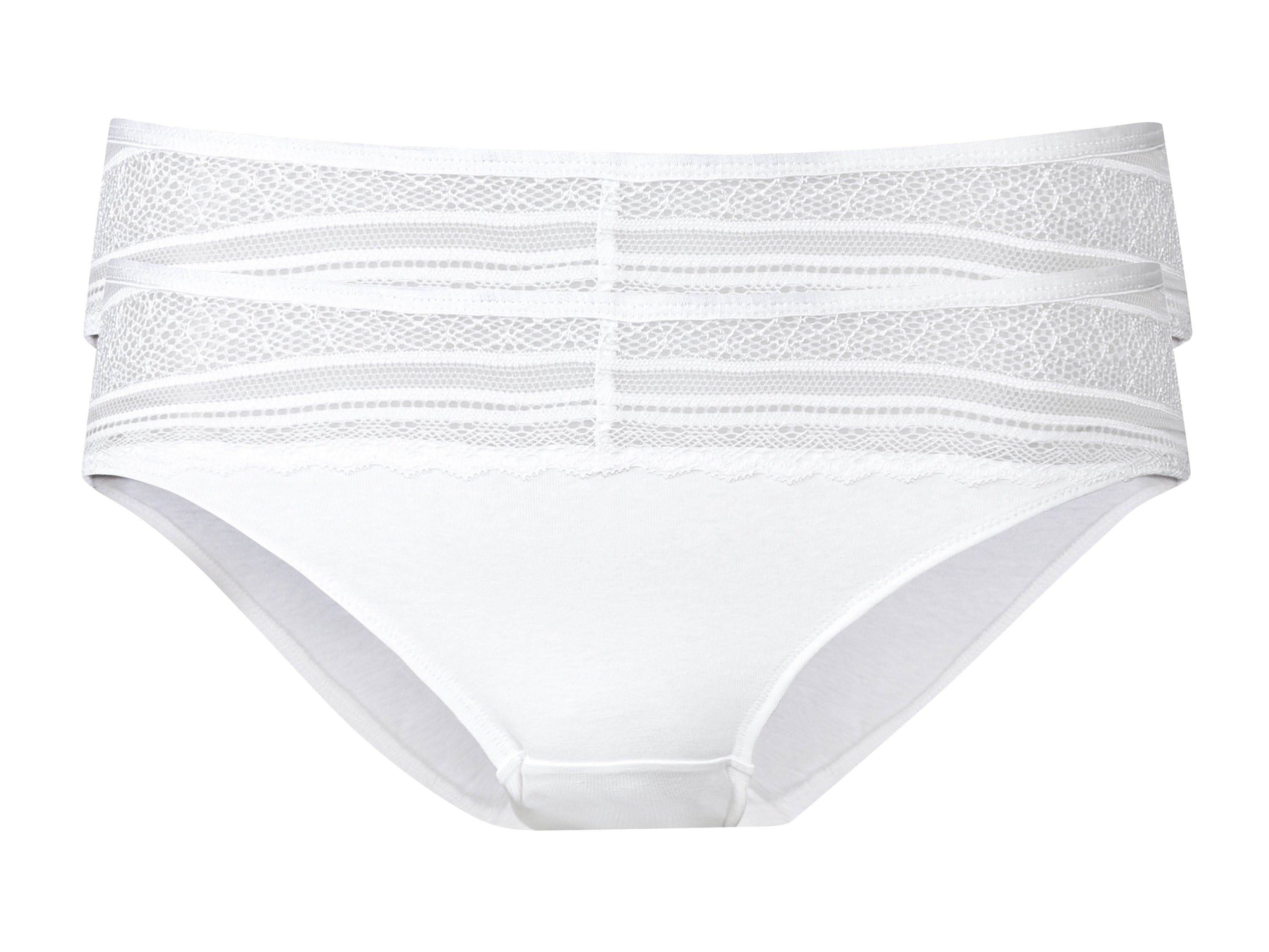 esmara Majtki damskie z koronką, z bawełną, 2 pary Biały, XS 32/34