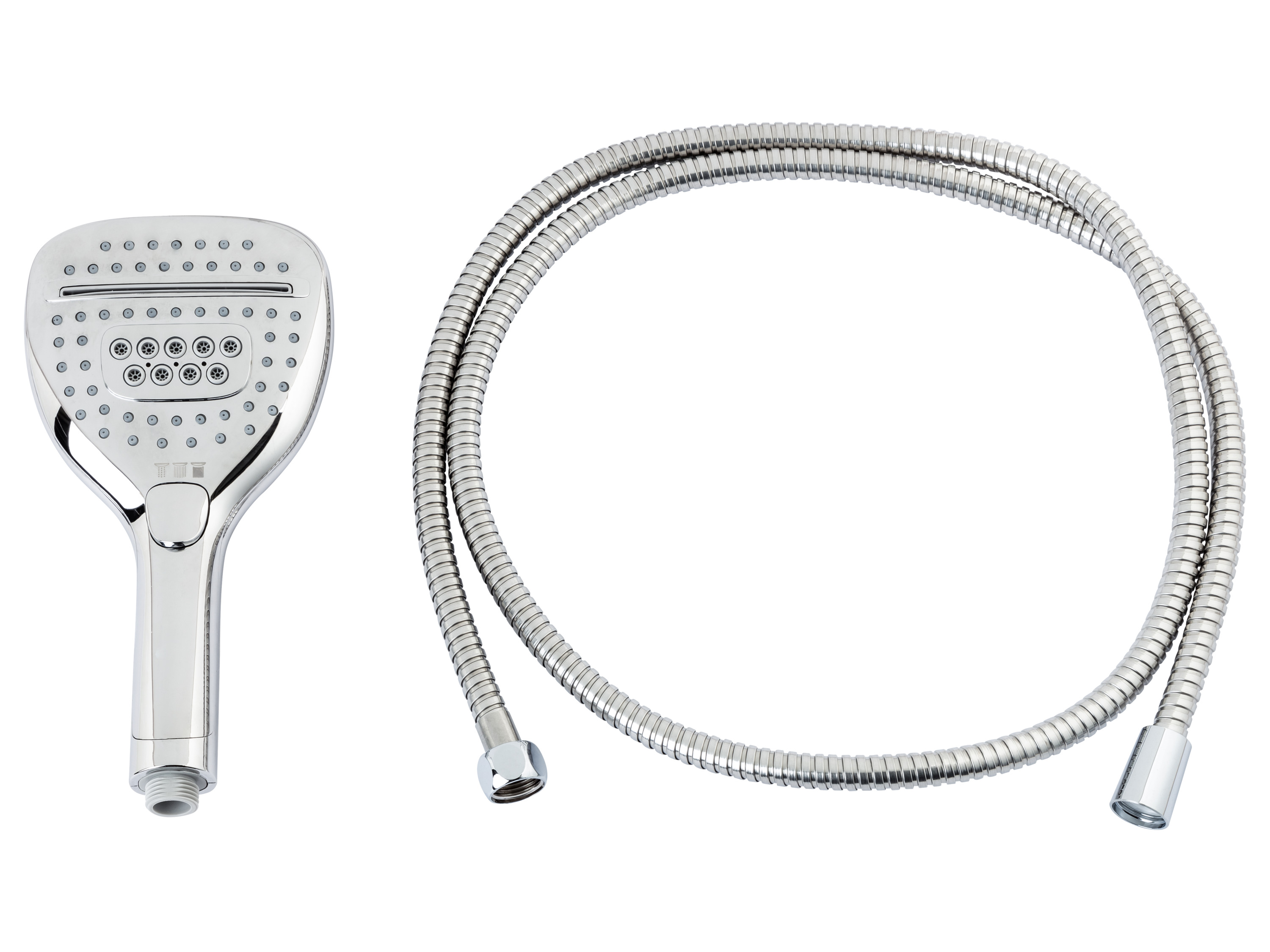 Livarno home Zestaw słuchawka prysznicowa z wężem Czworokątny