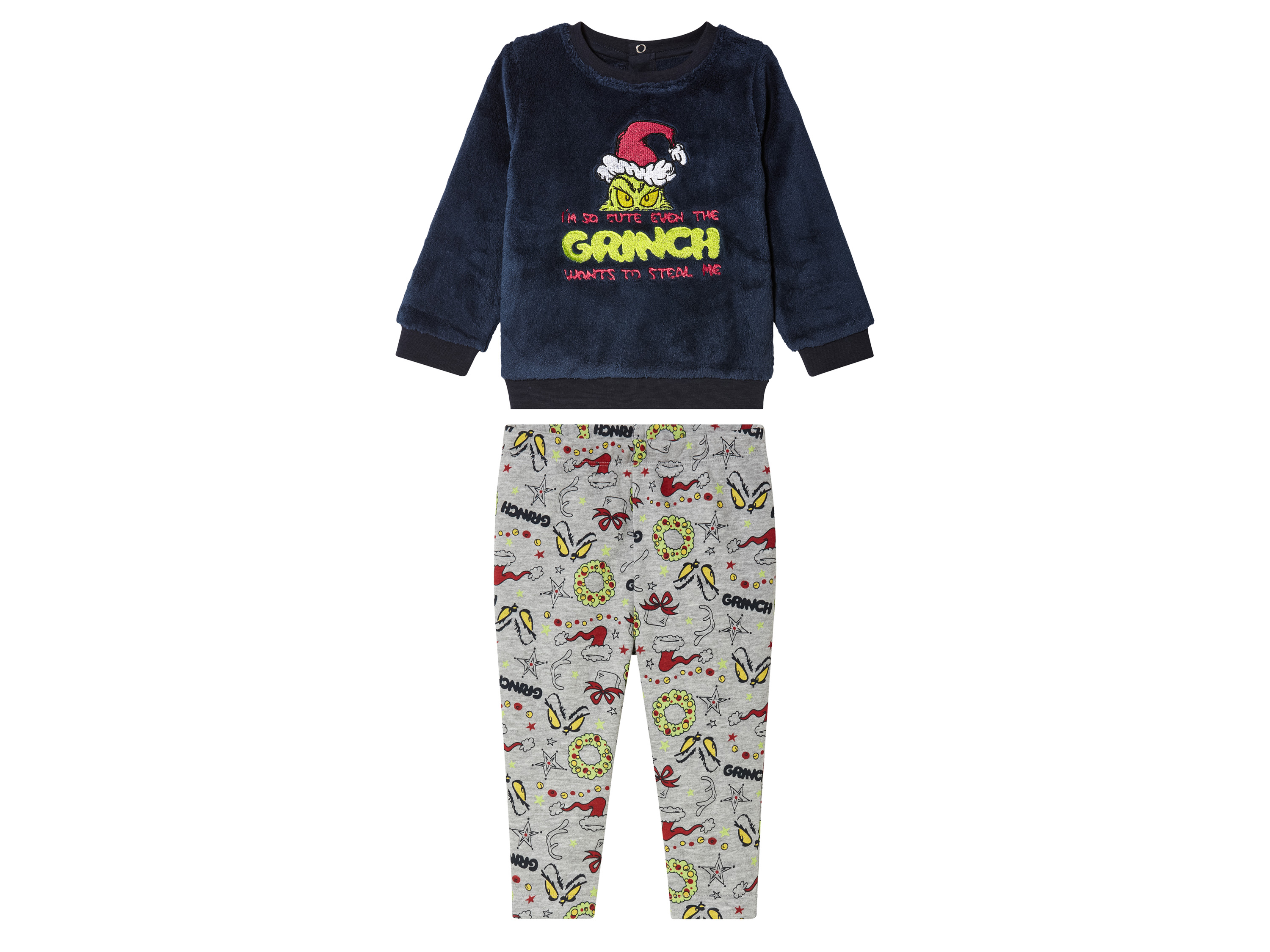 Komplet niemowlęcy z kolekcji Grinch, 2-częściowy Grinch/granatowy, 86/92