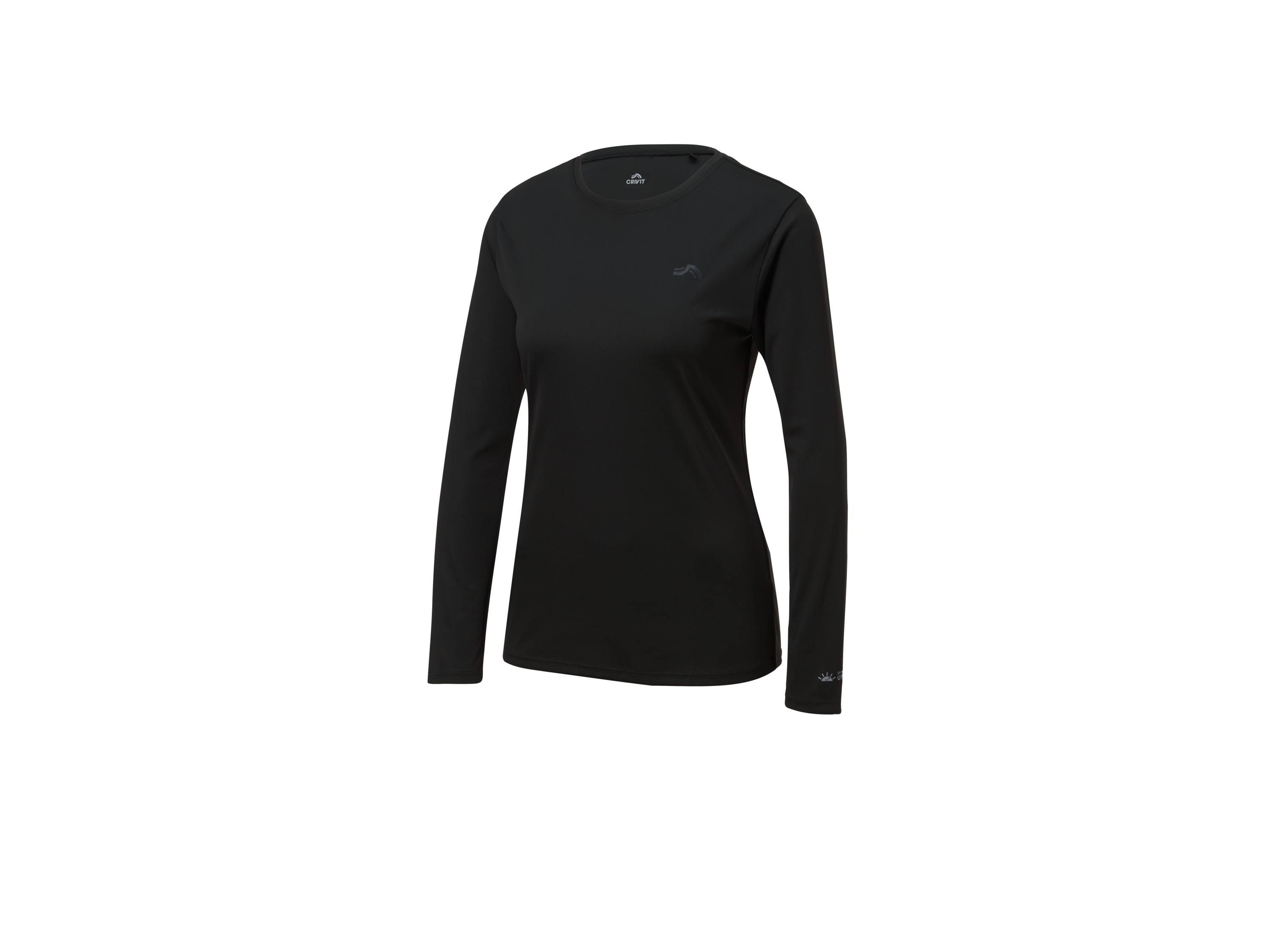 Crivit Koszulka funkcyjna damska z długim rękawem Czarny, XS 32/34