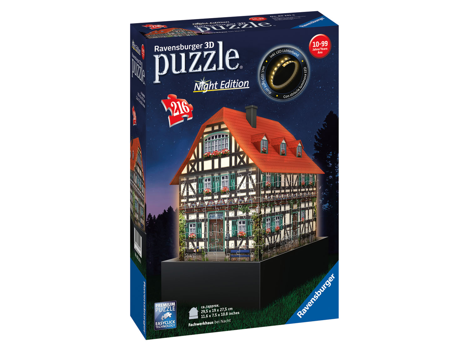 Ravensburger Puzzle 3D Led, 216 elementów Dom w stylu szwajcarskim