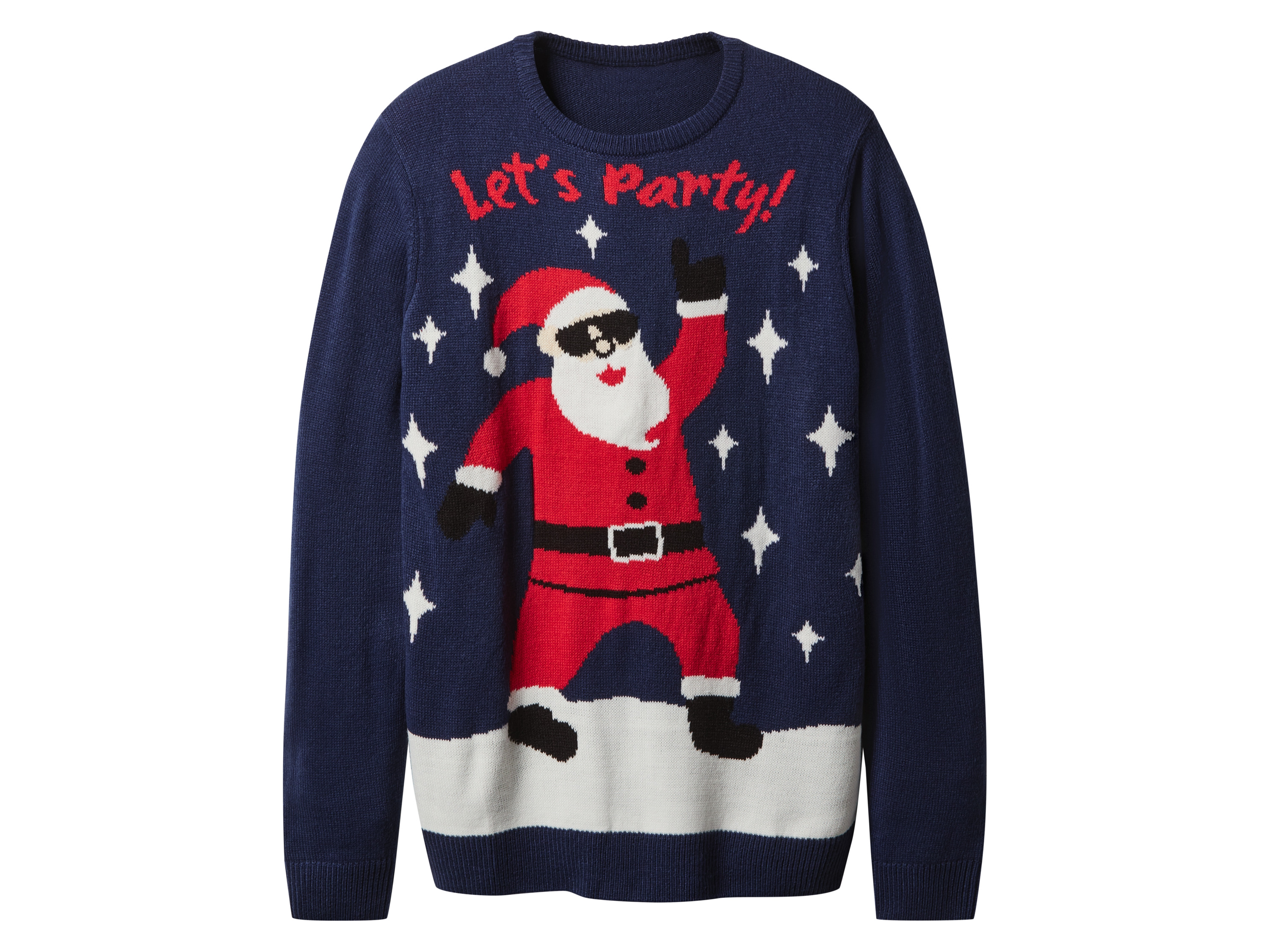 esmara Men Sweter świąteczny męski premium z efektem LED i muzyką Granatowy, XXL 60/62