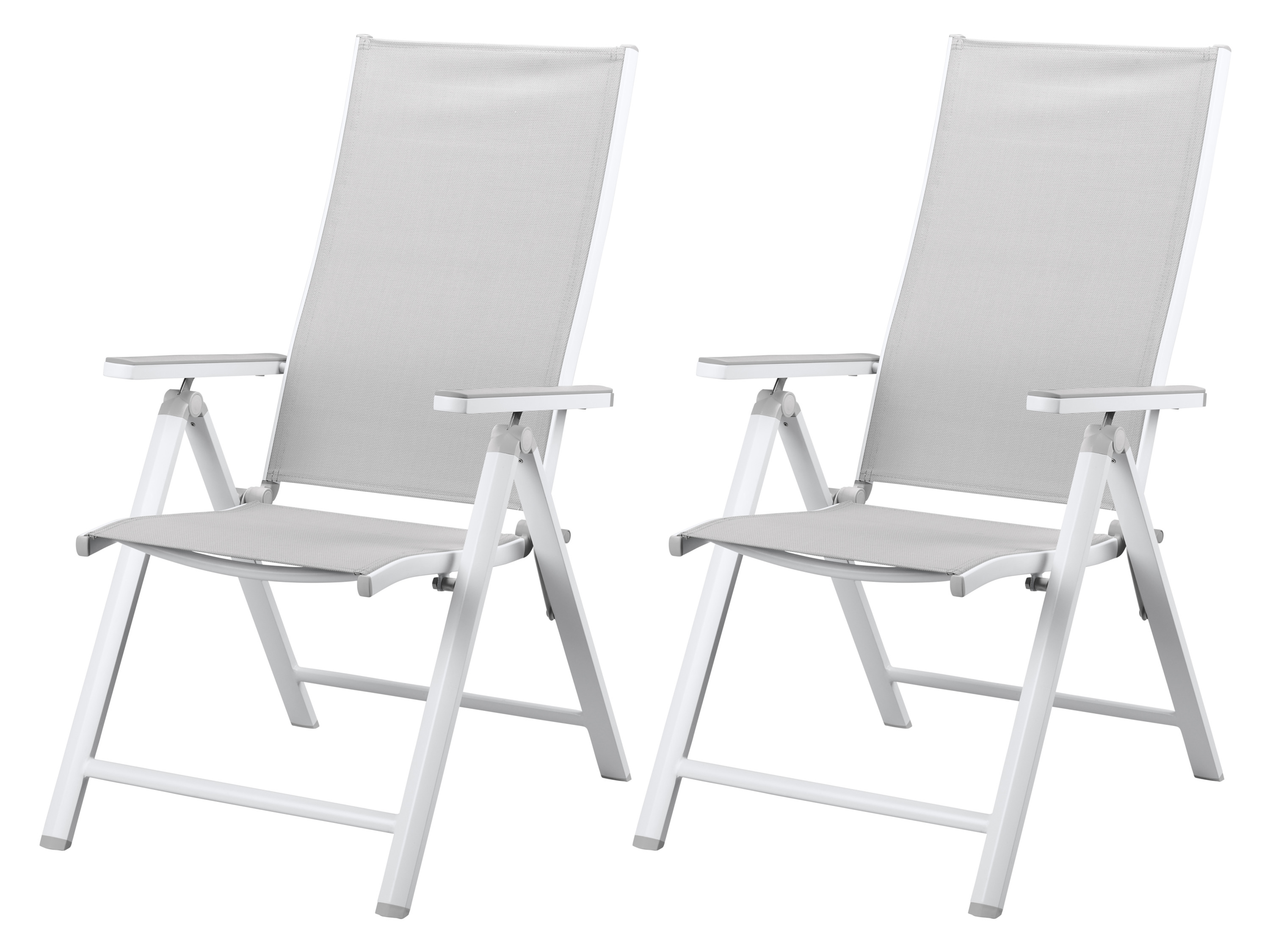 Livarno home Aluminiowy fotel ogrodowy Houston, 2 sztuki, biały/ jasnoszary