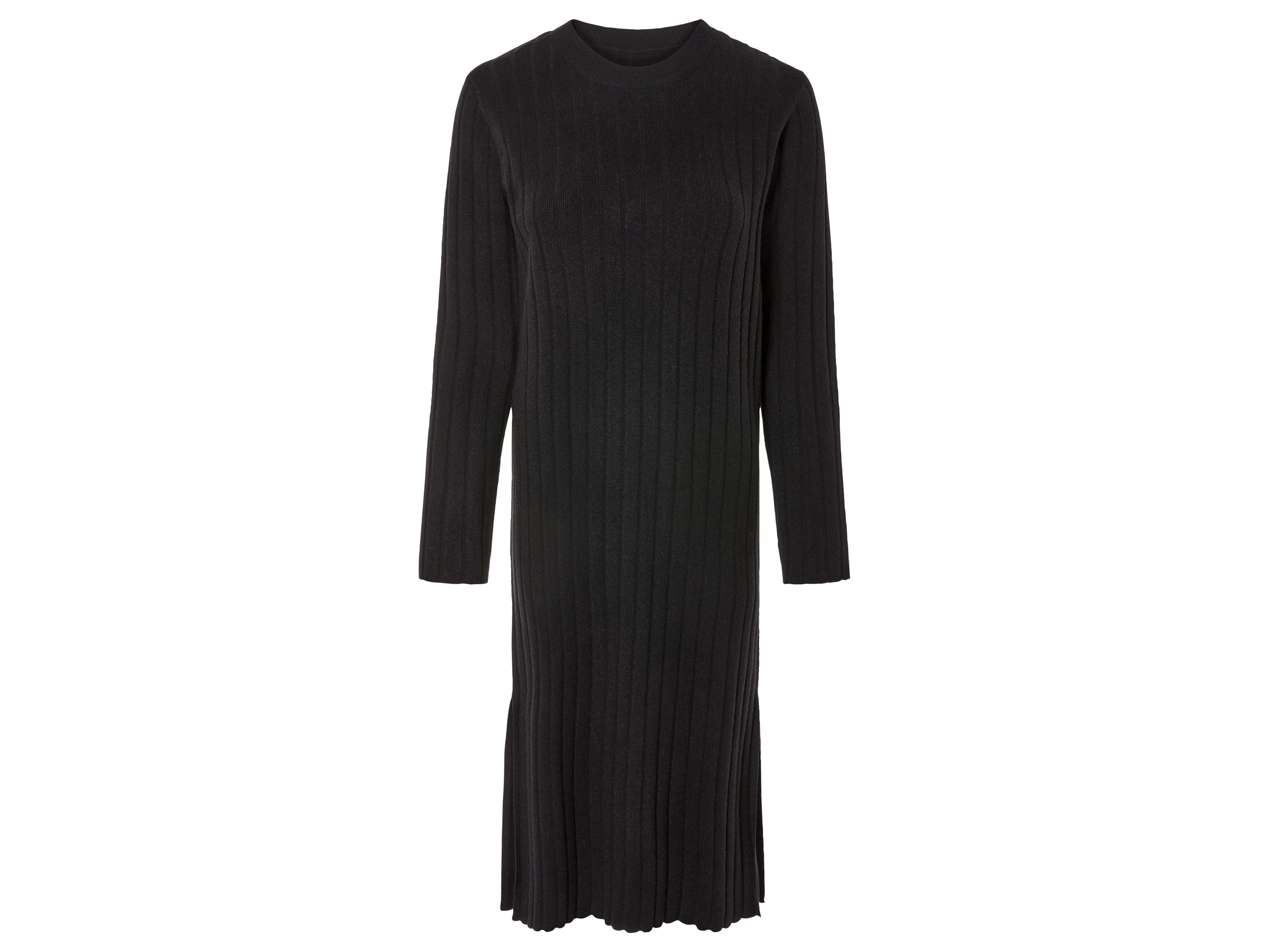esmara Sukienka damska z dzianiny o strukturze żeberkowej S 36/38, Czarny