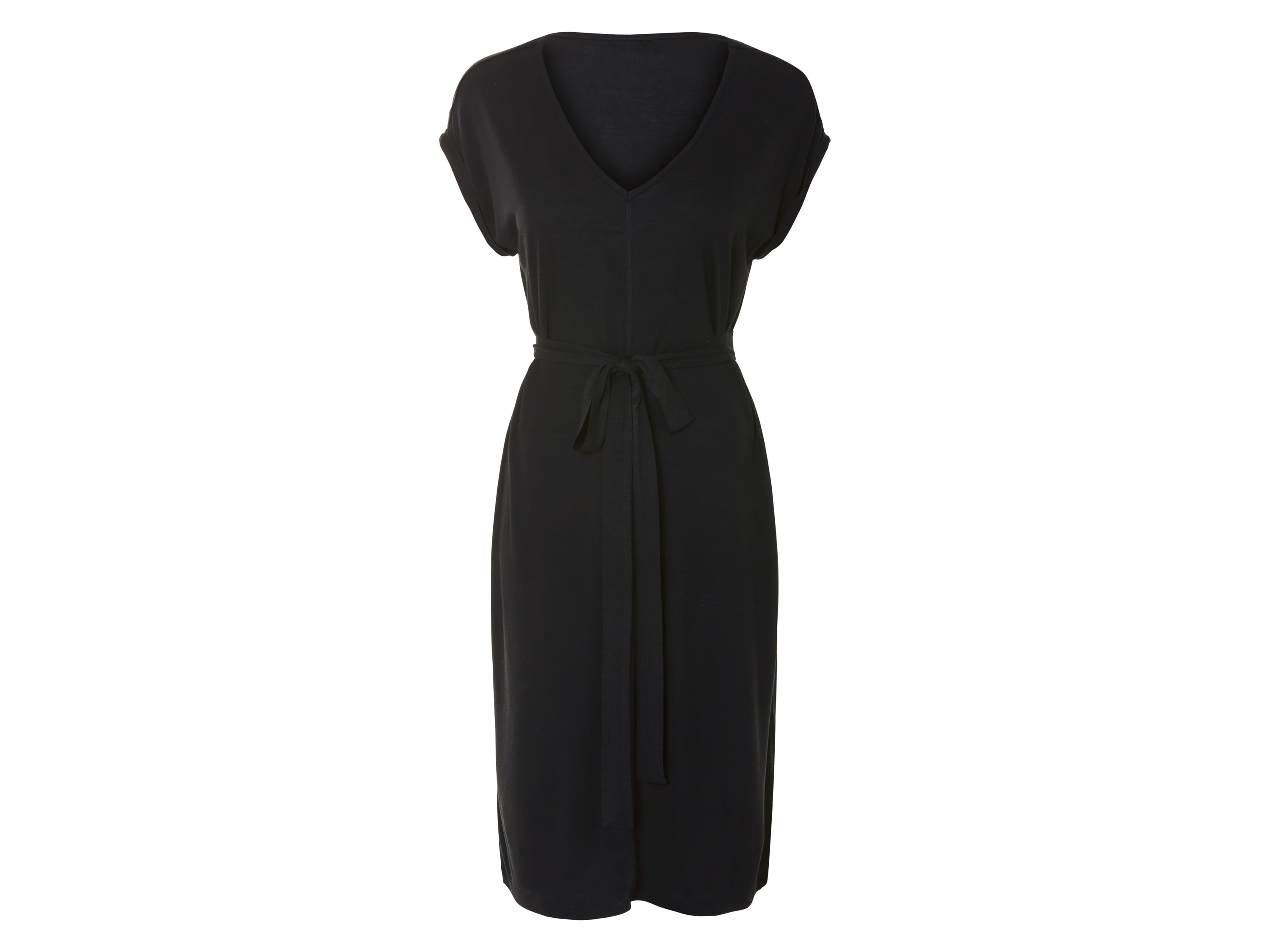 esmara Sukienka damska z lnem i wiskozą Czarny, L44/46