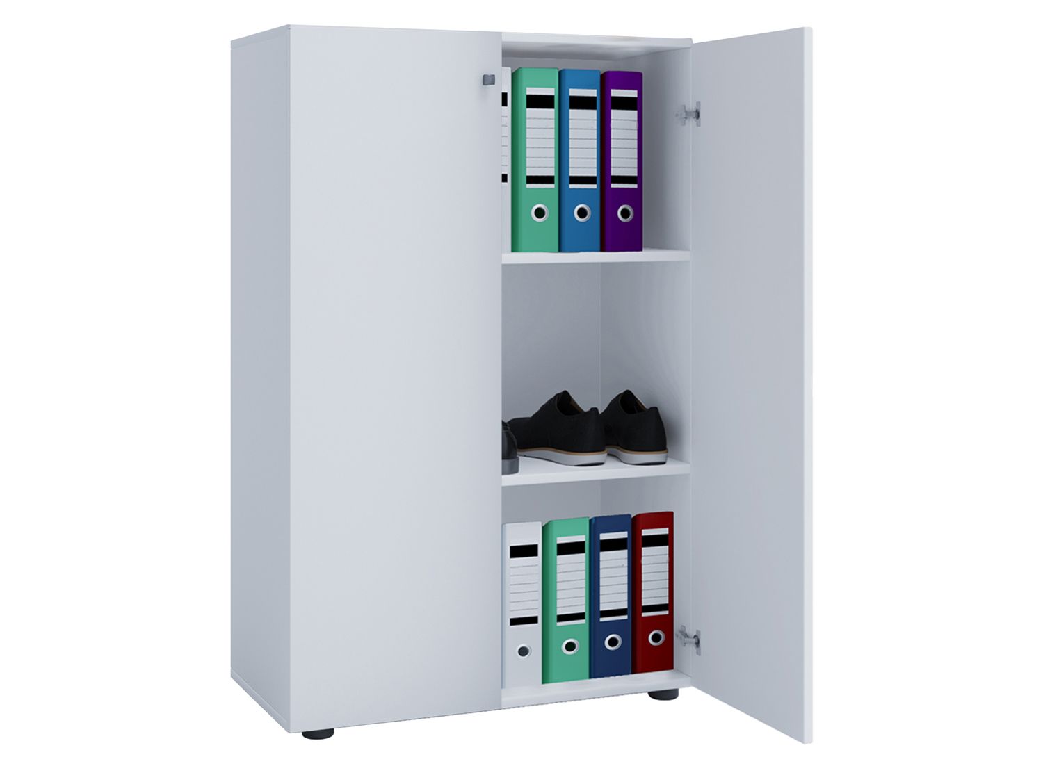 VCM Szafa biurowa Lona Drzwi obrotowe, Biały, XL