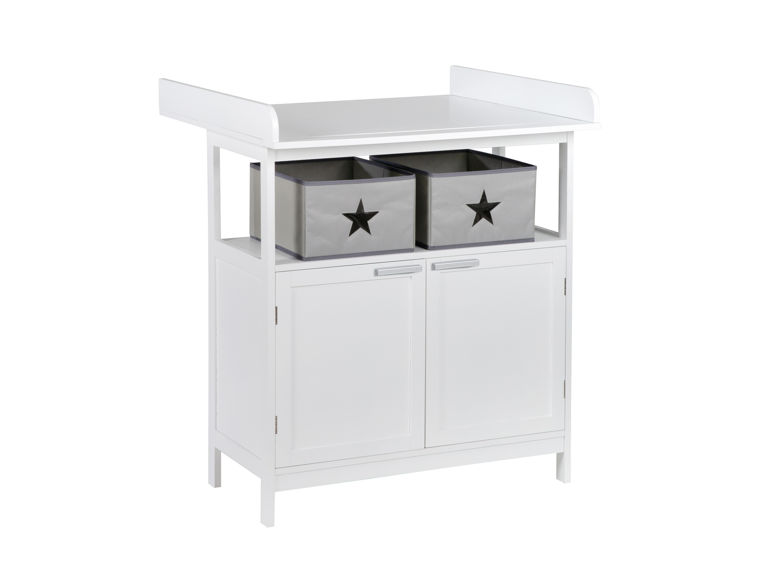 roba Komoda do przewijania „Hamburg” z nakładką do przewijania 2 drzwi, Biały