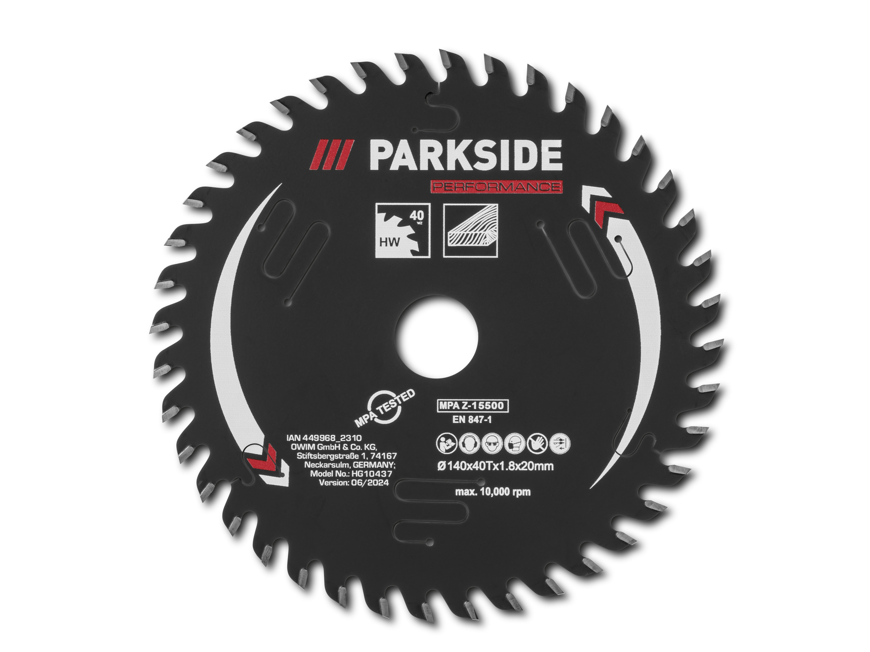 Parkside Performance Brzeszczoty do piły tarczowej, Ø 140 mm 40-zębowa do drewna