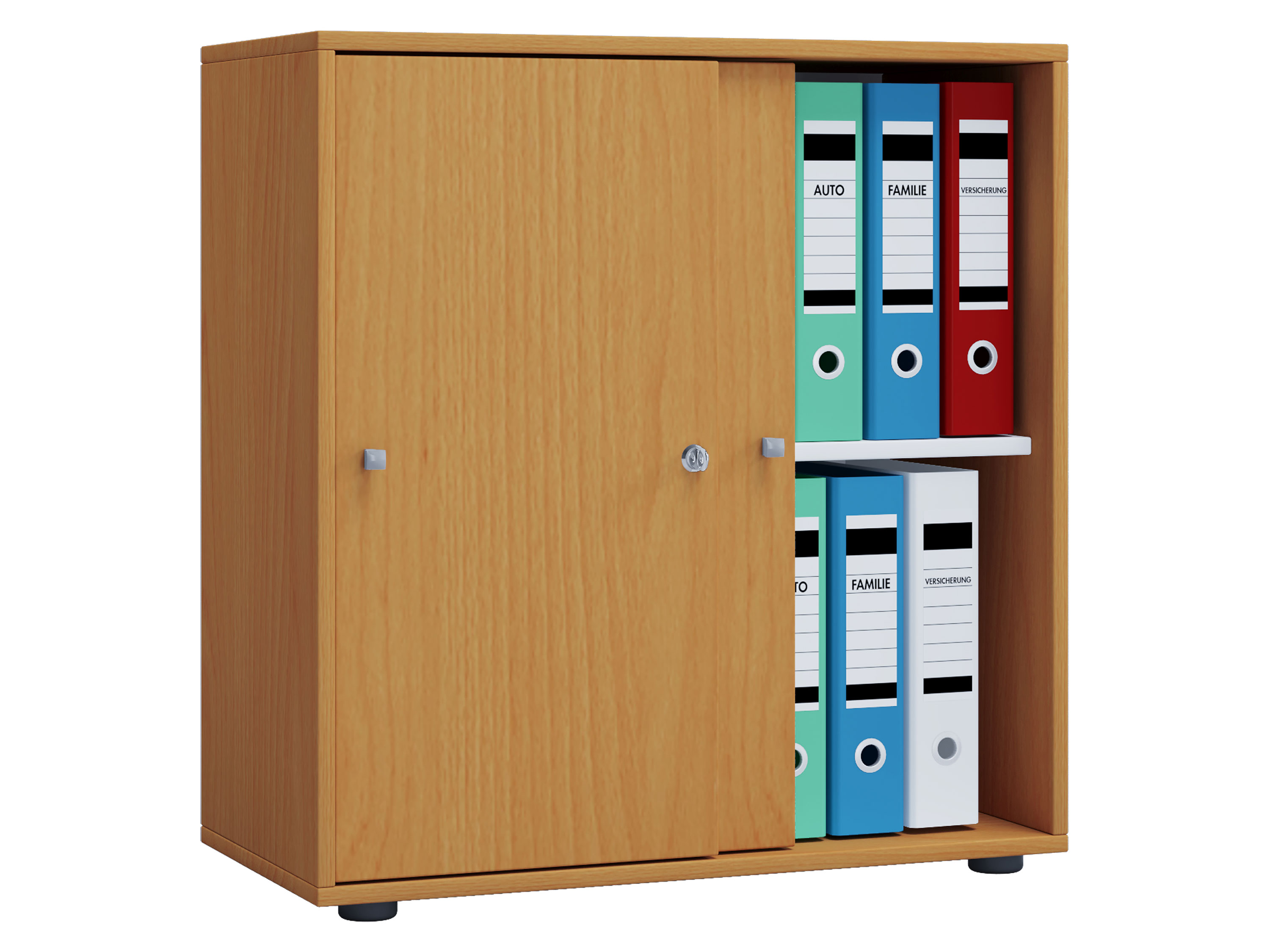 VCM Szafa biurowa Lona Drzwi przesuwne, Buk, L