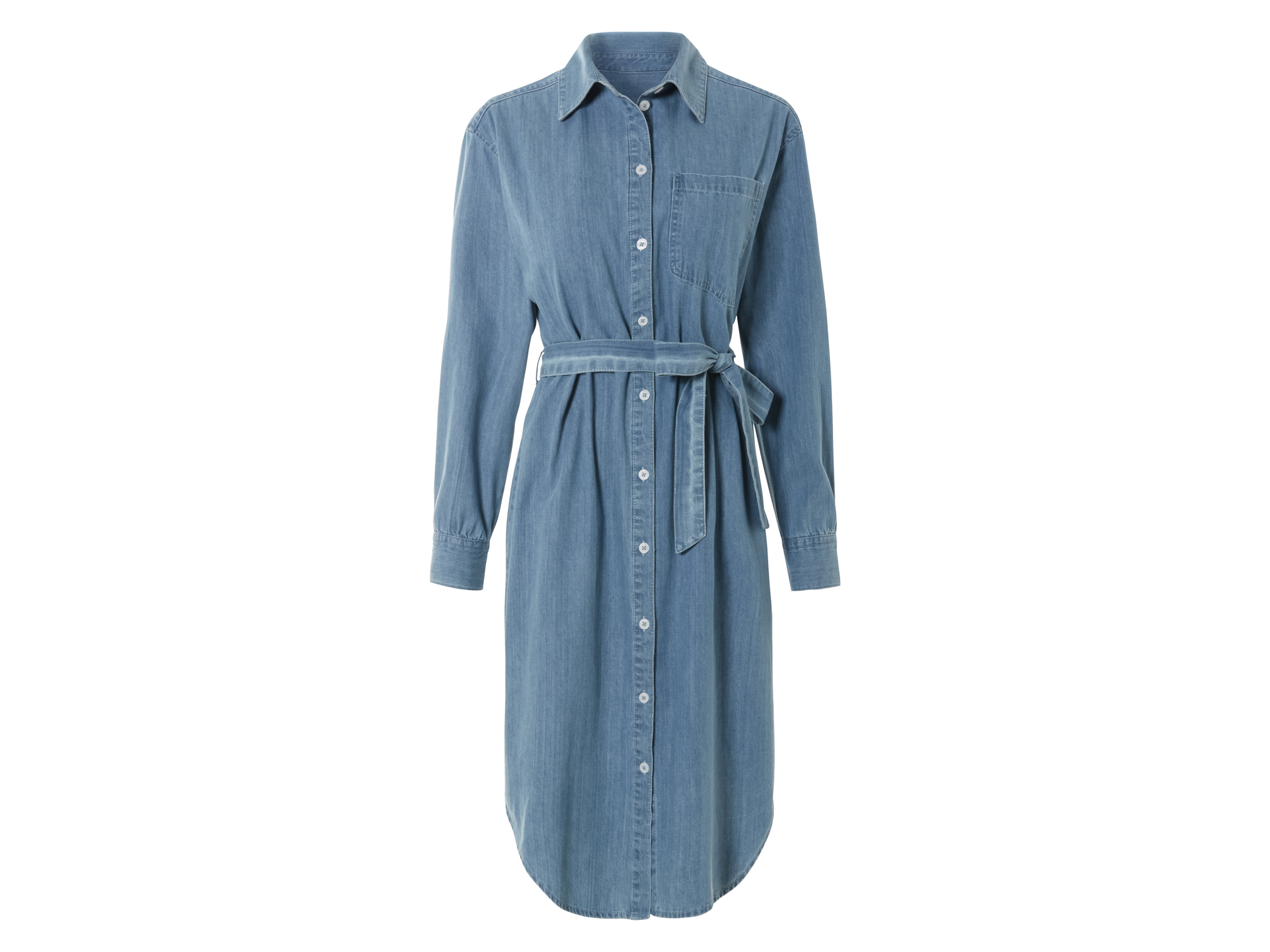 esmara Sukienka jeansowa damska w stylu bluzki koszulowej Jasnoniebieski, 42