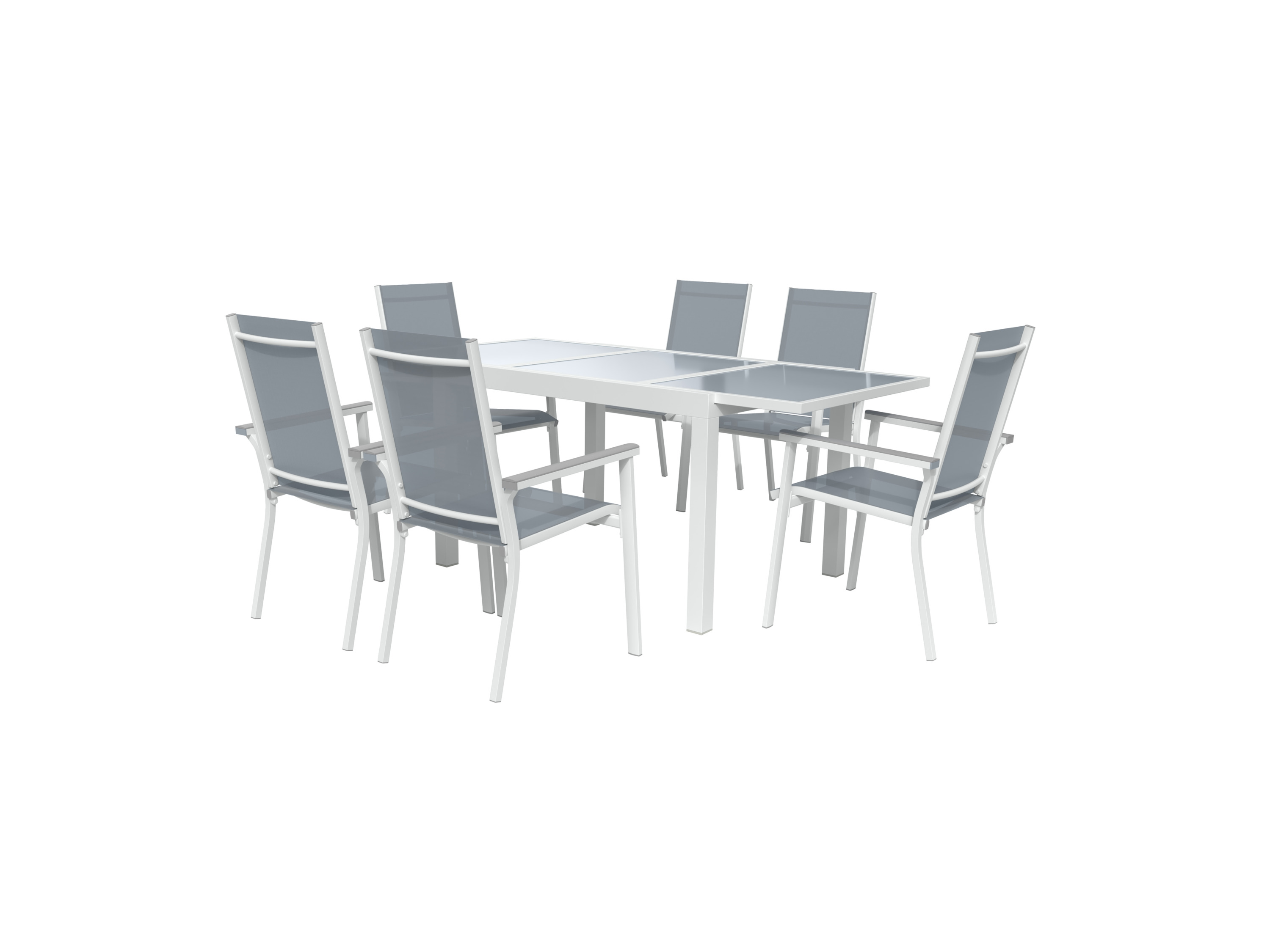 Livarno home Zestaw aluminiowych mebli ogrodowych Houston, stół rozkładany i 6 krzeseł