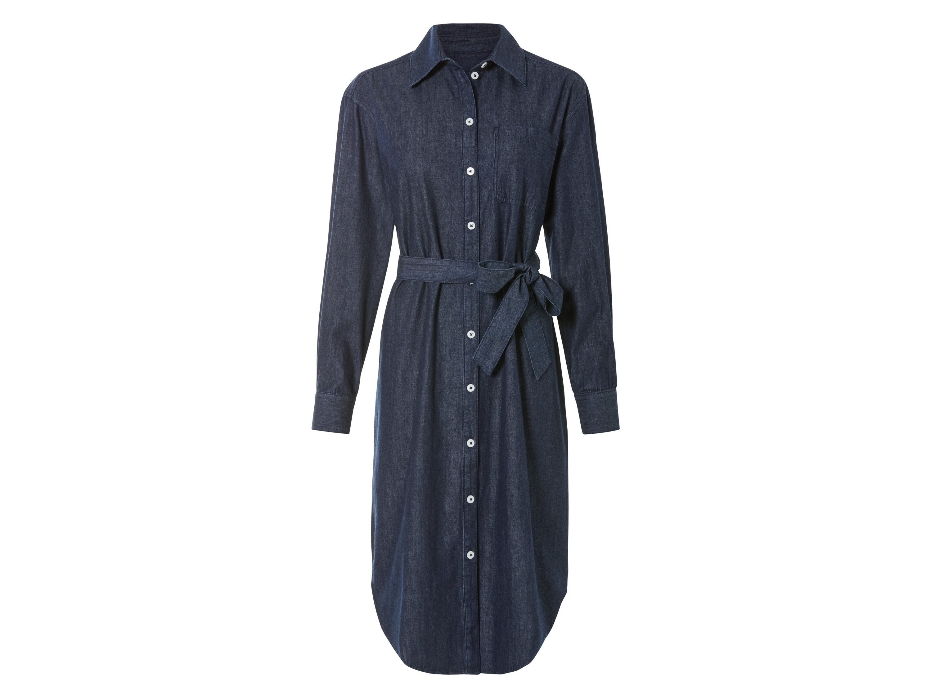 esmara Sukienka jeansowa damska w stylu bluzki koszulowej Ciemnoniebieski, 36