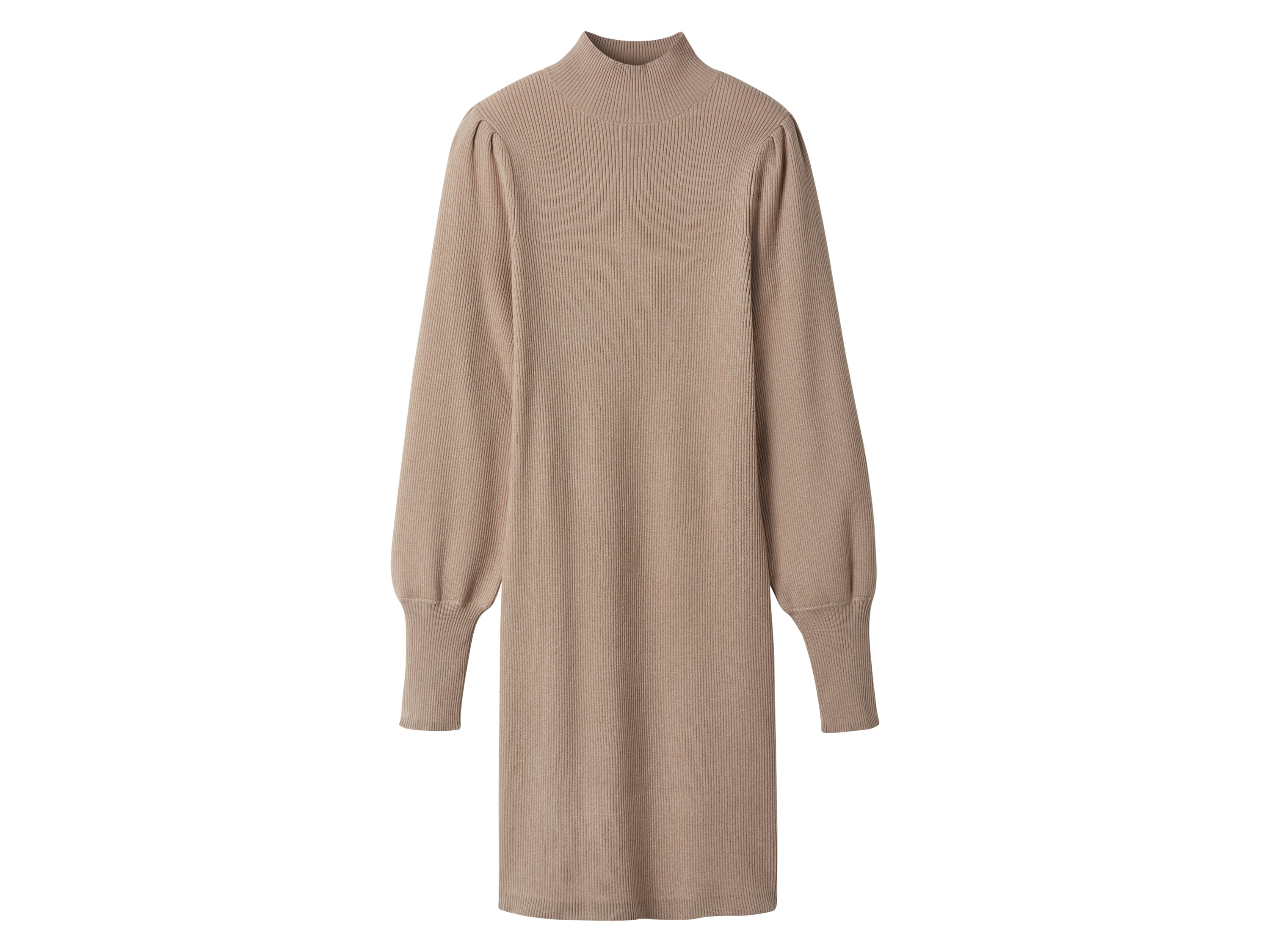 esmara Sukienka dzianinowa damska w prążki Beżowy, L44/46