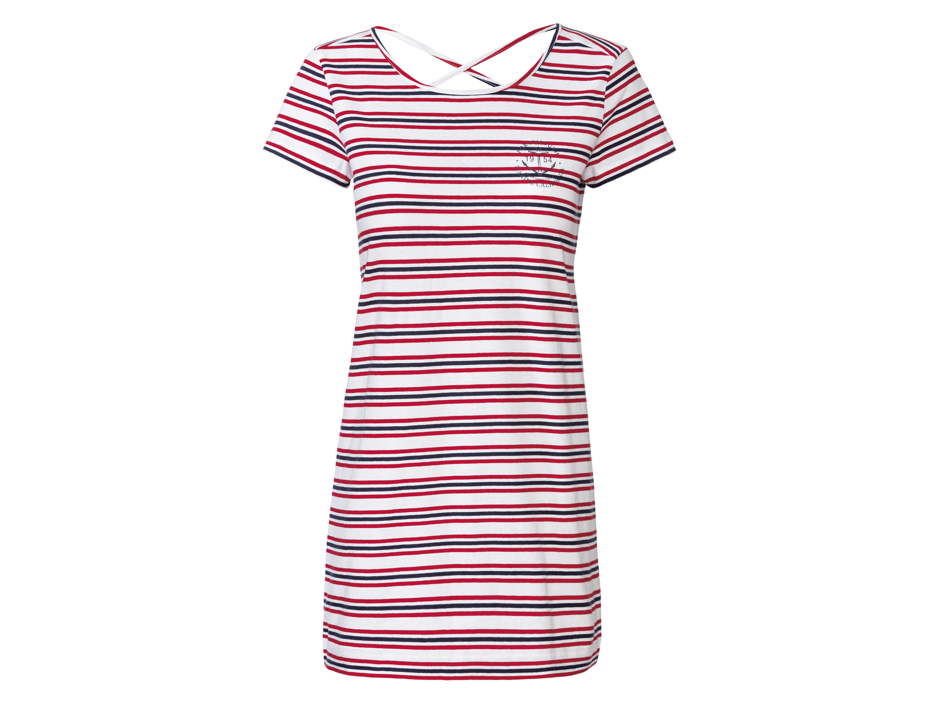 esmara Długa koszulka damska z czystej bawełny, lekko taliowana XS 32/34, W paski