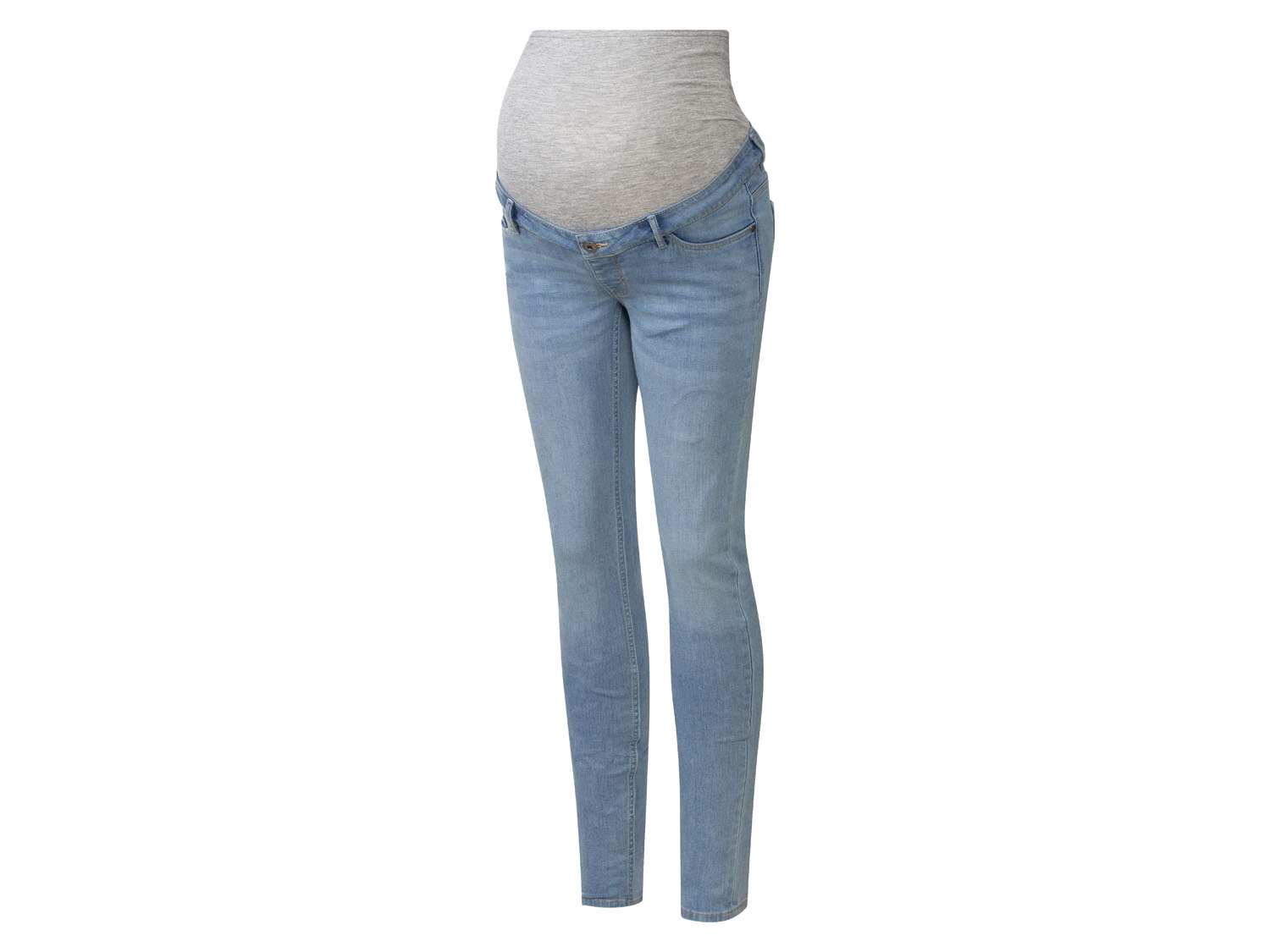 esmara Jeansy ciążowe z bawełną, Skinny Fit 44, jasnoniebieski denim