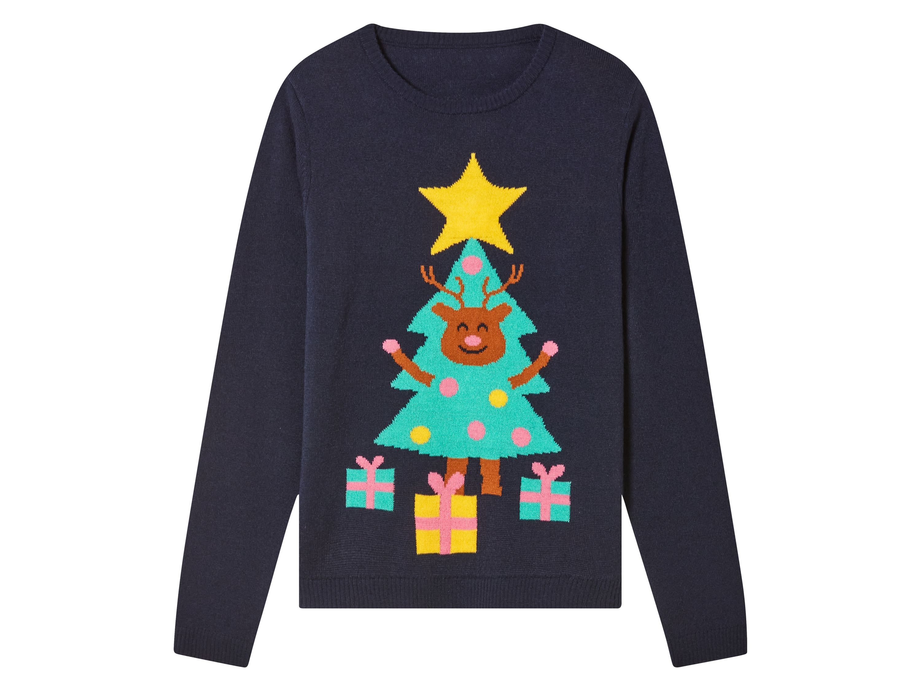 pepperts! Świąteczny sweter dziewczęcy LED Granatowy, 158/164