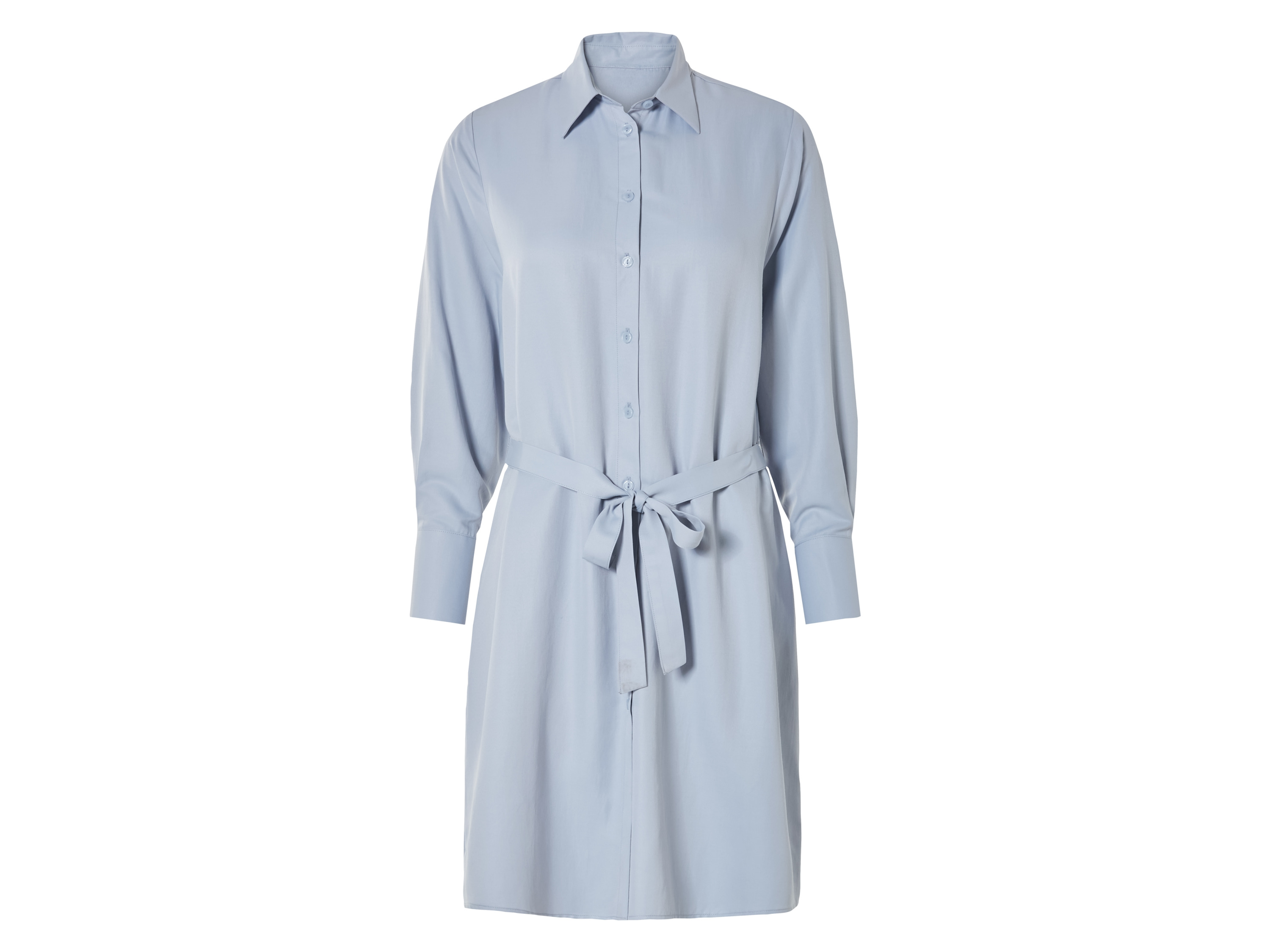esmara Sukienka koszulowa damska z paskiem do wiązania 38, Jasnoniebieski