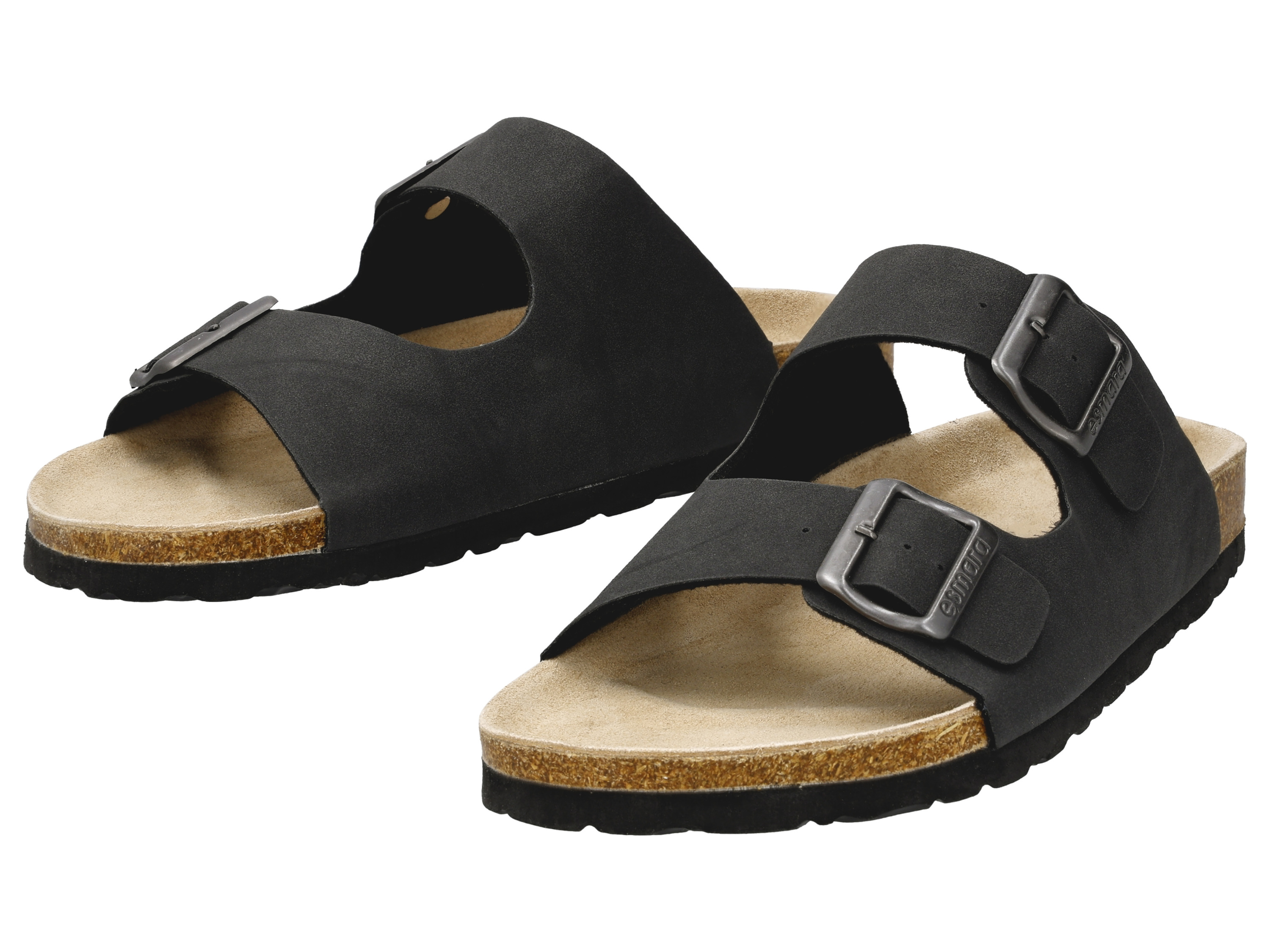 esmara Klapki męskie ze skórzaną wkładką Granatowy, 42