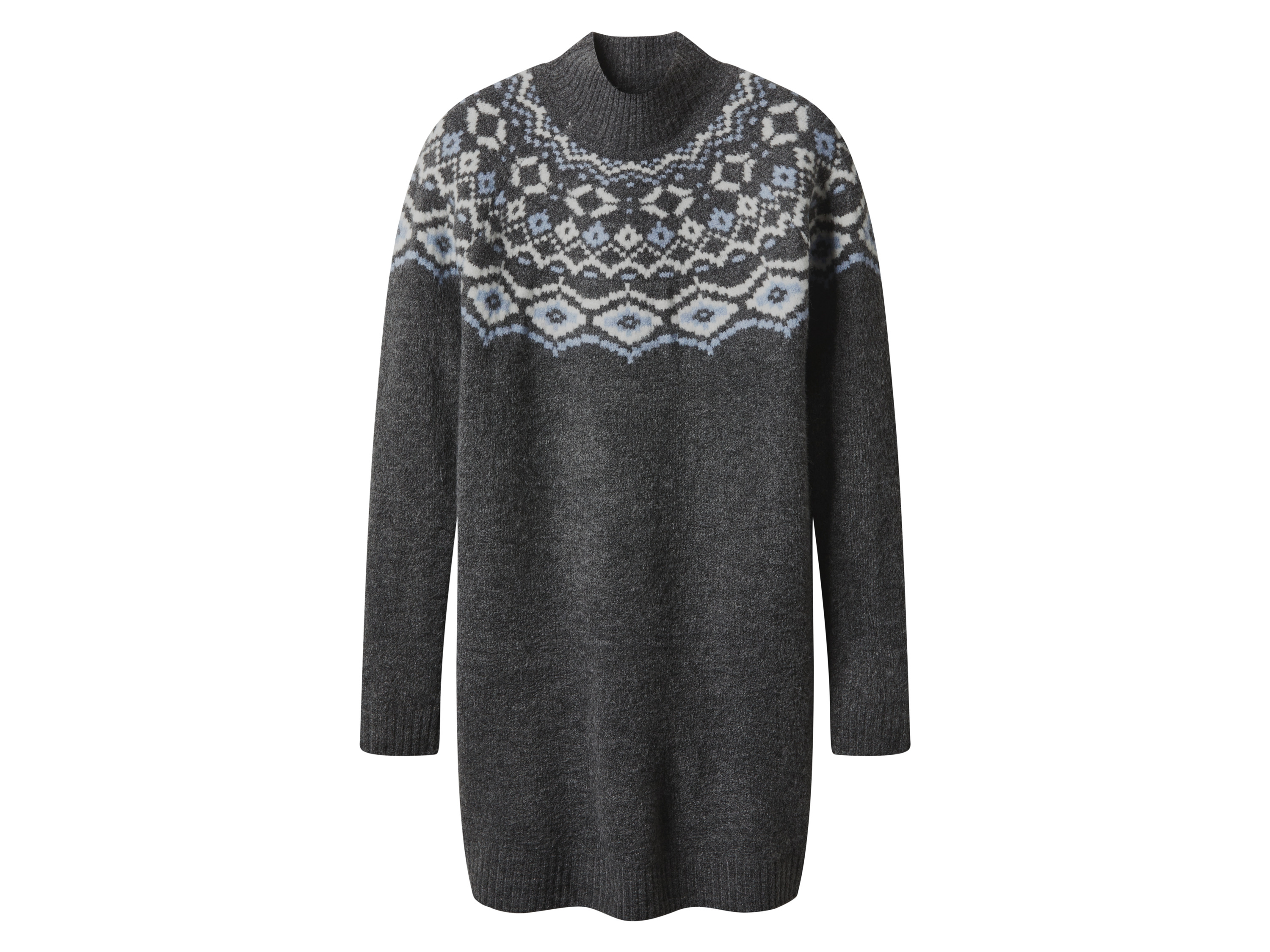 esmara Sukienka dzianinowa damska z domieszką wełny Szary, S36/38