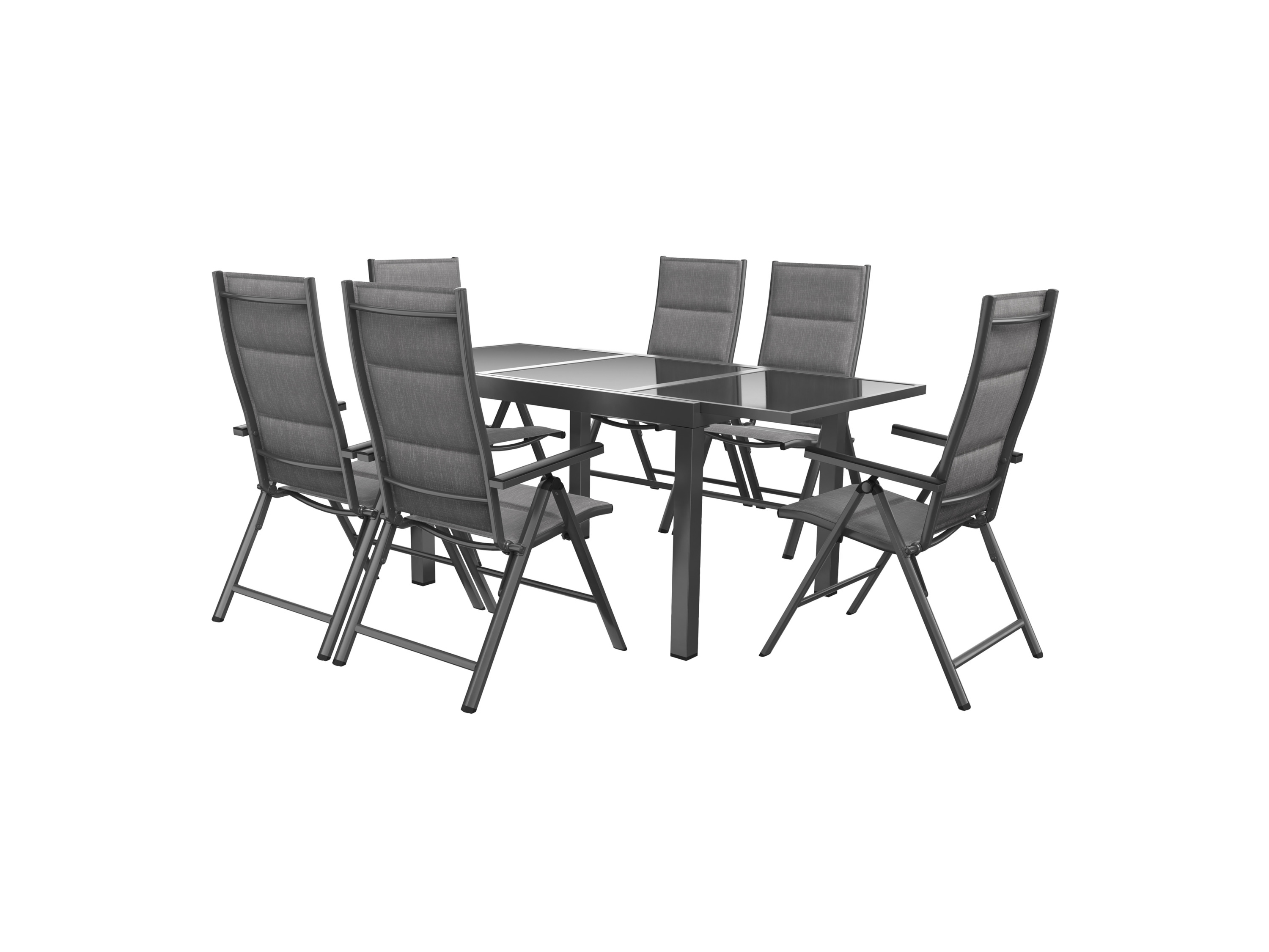 Livarno home Zestaw aluminiowych mebli ogrodowych Toronto, stół rozkładany i 6 foteli