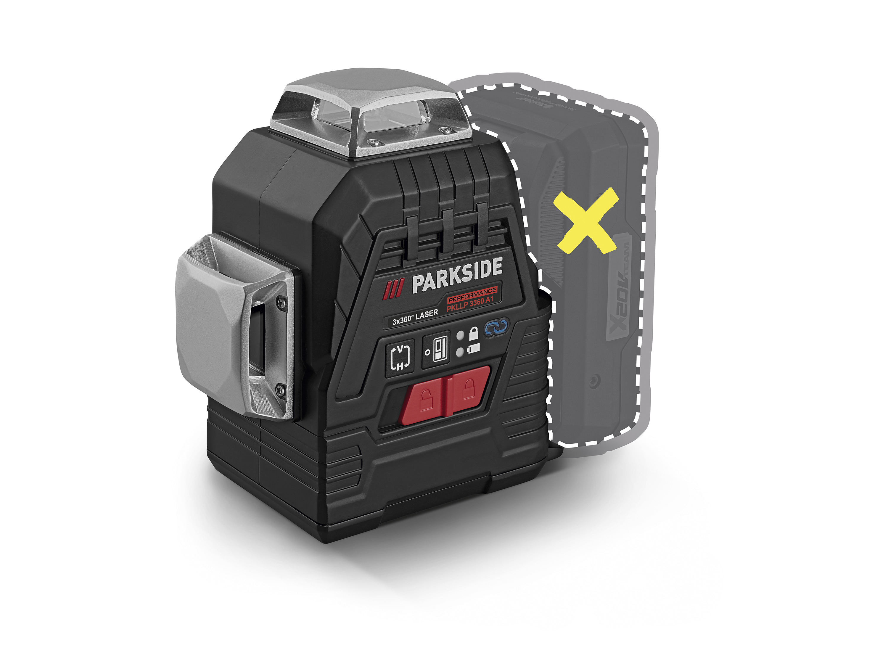 Parkside Performance Akumulatorowy laser krzyżowy 20 V, Pkllp 3360 A1, bez akumulatora i ładowarki