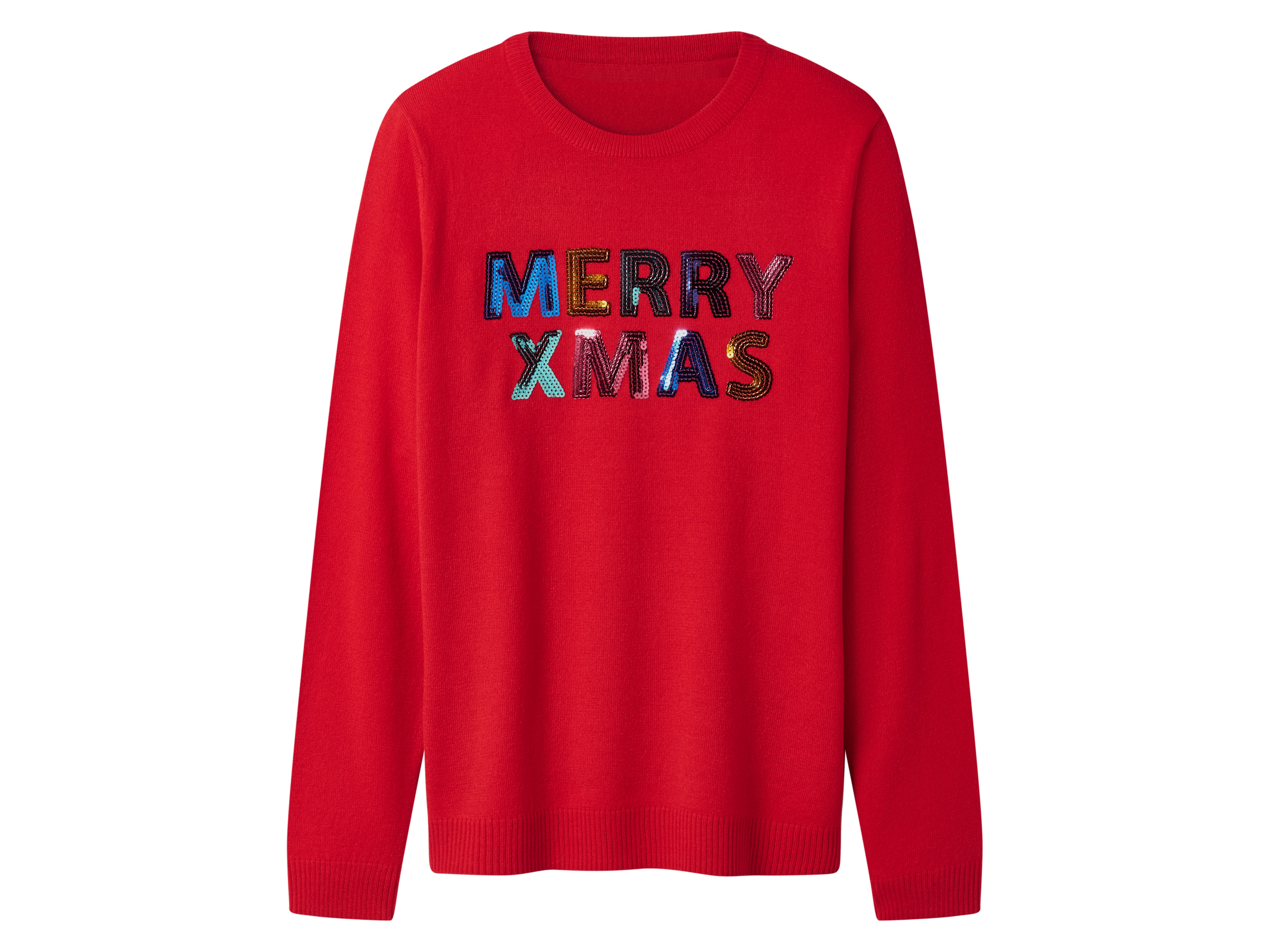 esmara Sweter świąteczny damski premium Czerwony, L44/46