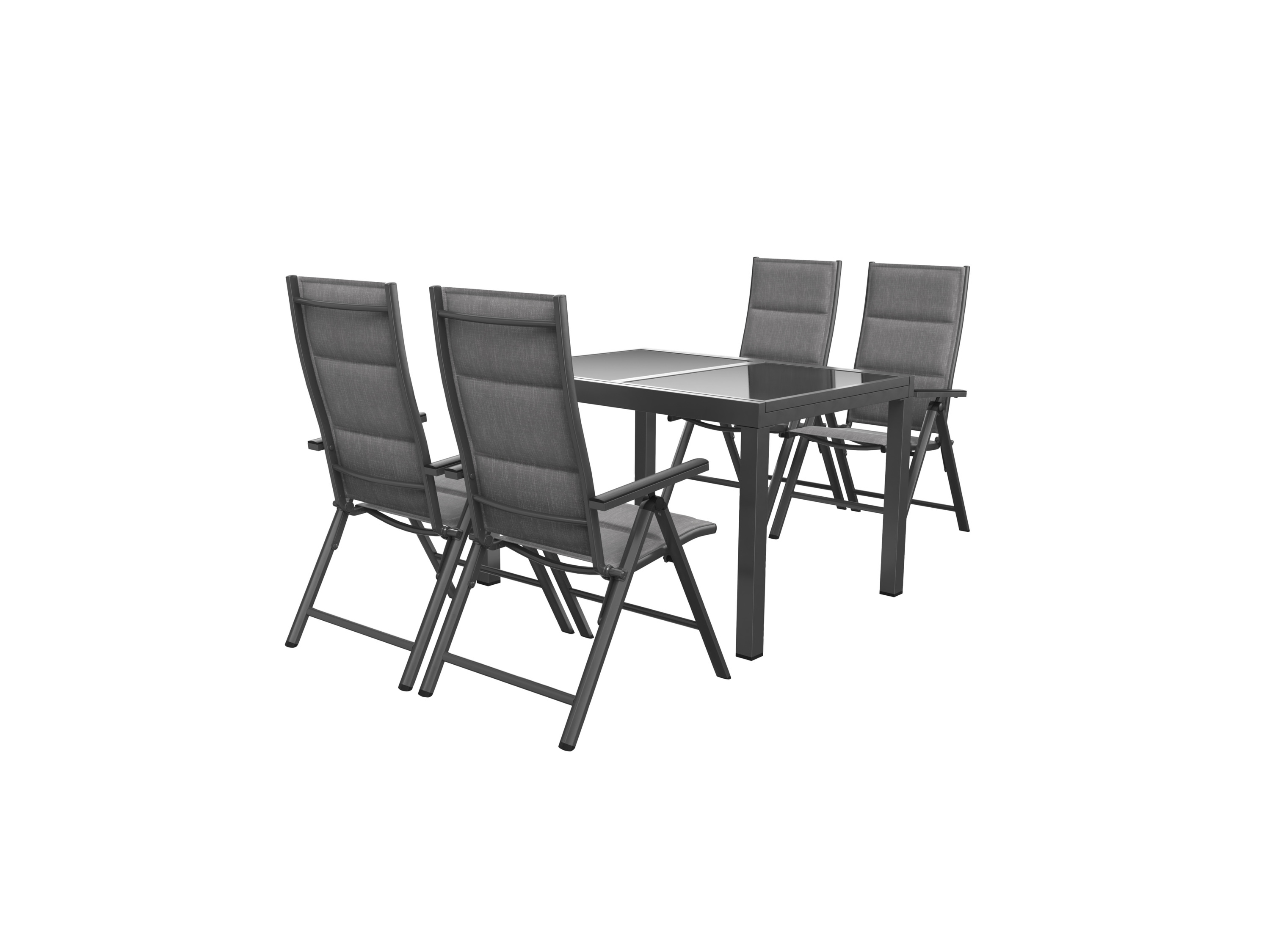 Livarno home Zestaw aluminiowych mebli ogrodowych Toronto, stół rozkładany i 4 fotele