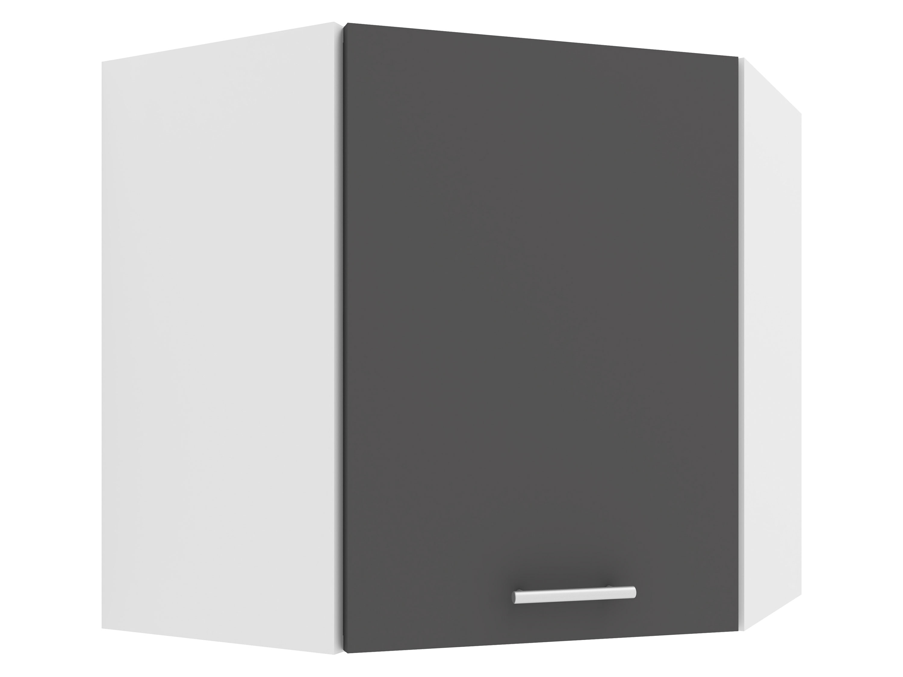 VCM Szafka wisząca Esilo Ścienna szafka narożna, Biały/ antracyt, 57 cm