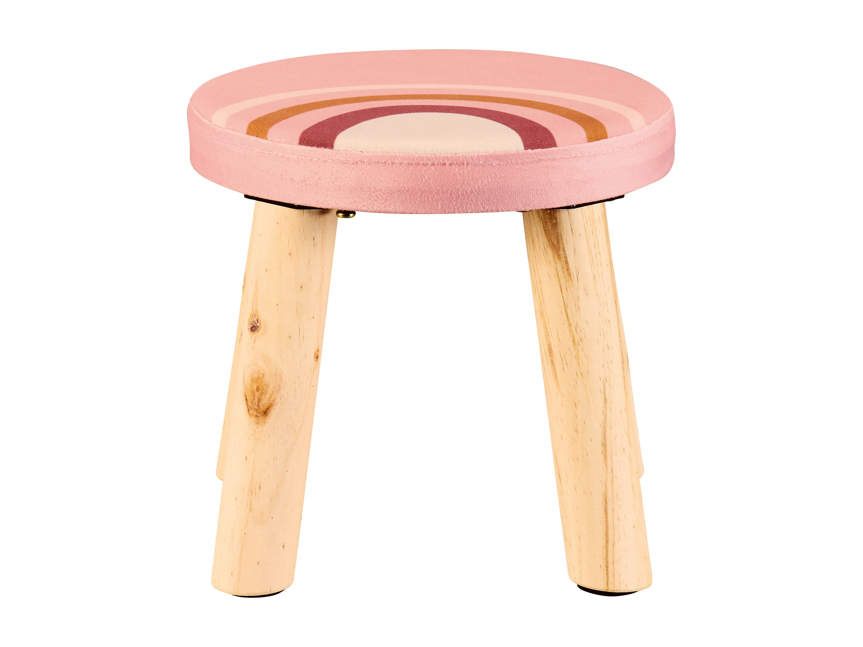Livarno home Puf dla dzieci z pojemnikiem lub Stołek na drewnianych nóżkach Tęcza, drewniane nóżki