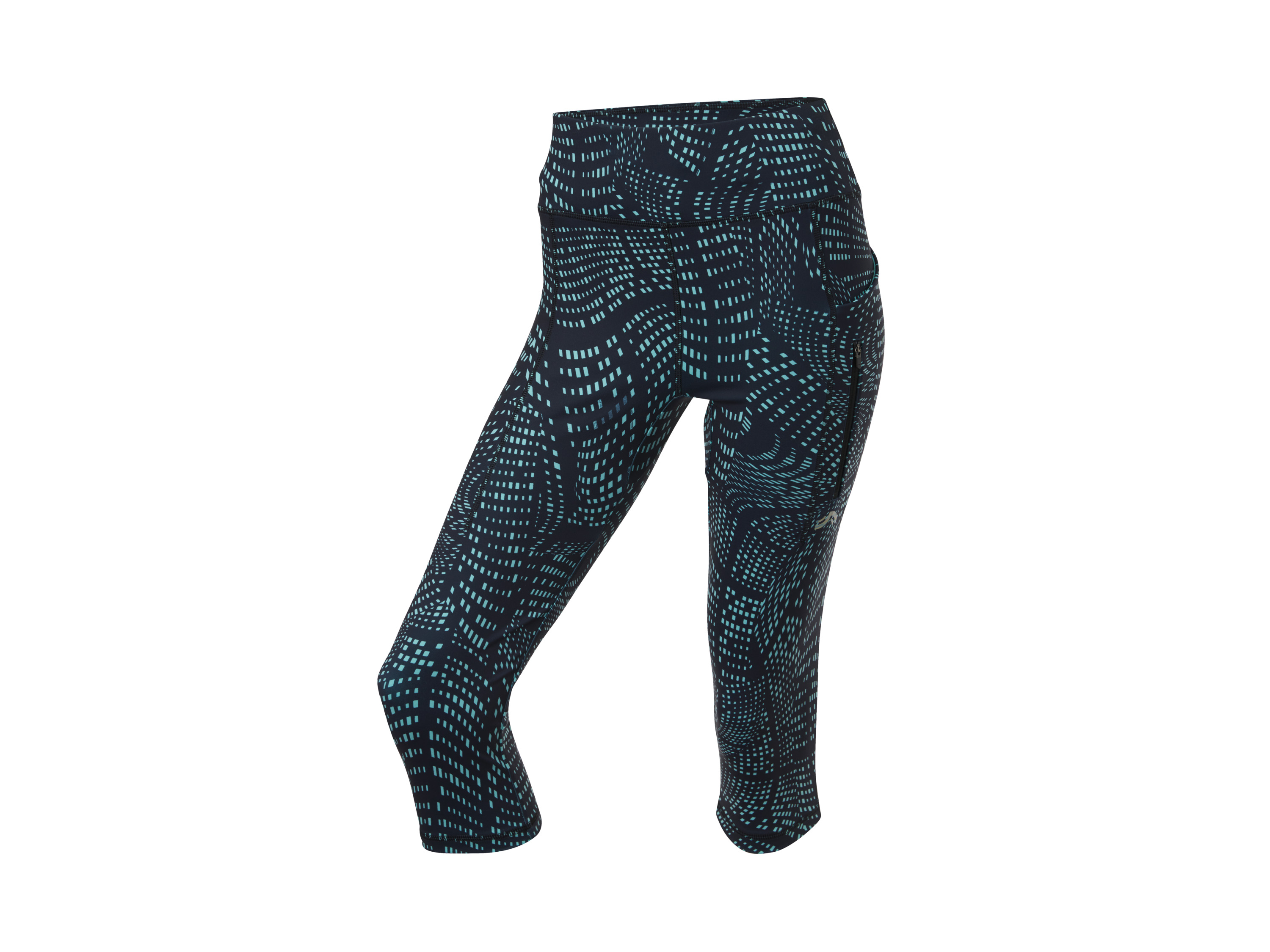 Crivit Legginsy funkcyjne 3/4 damskie z wysokim stanem Petrol, S36/38