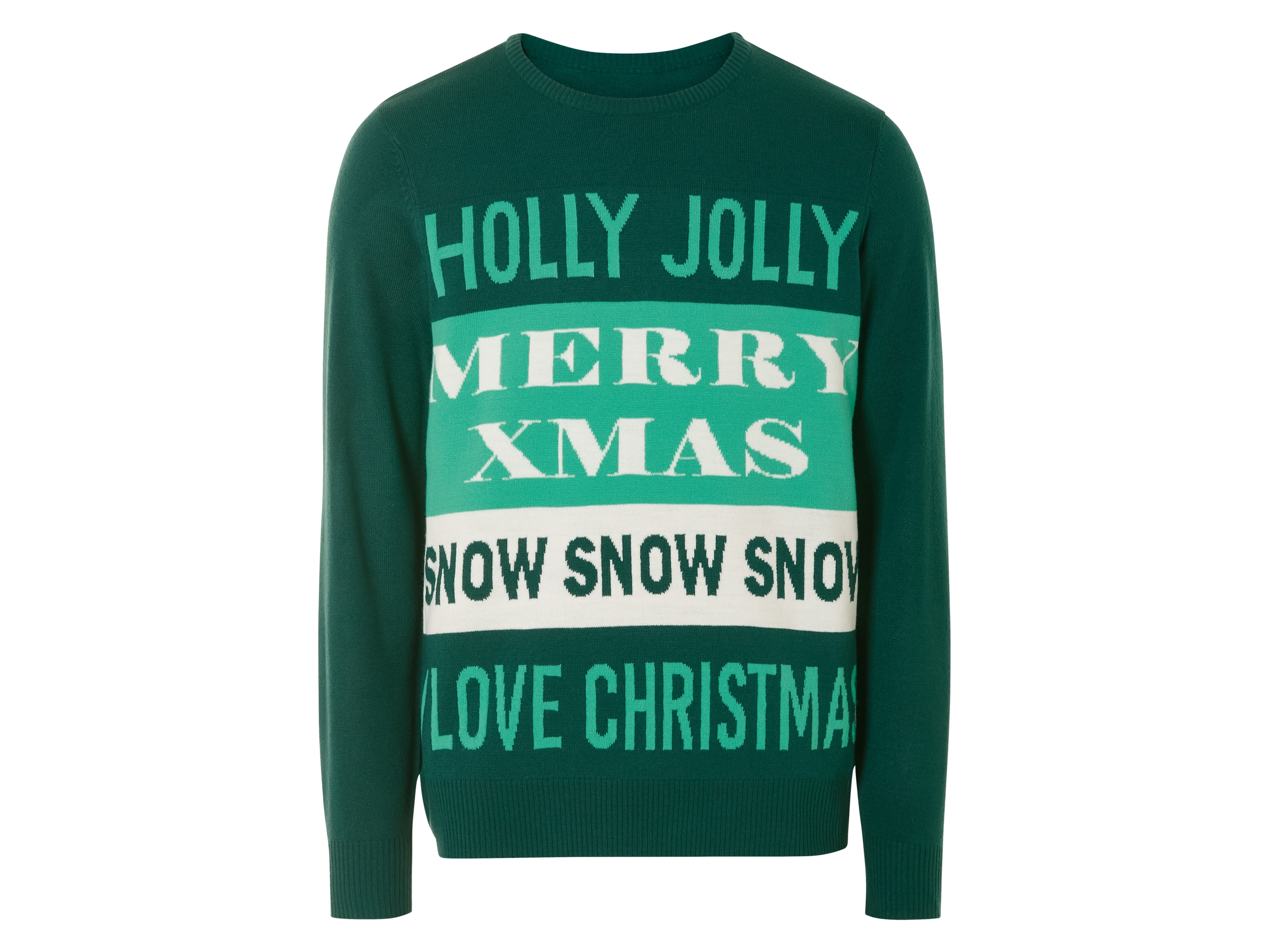 Livergy Sweter świąteczny męski z dzianiny Zielony, XL 56/58