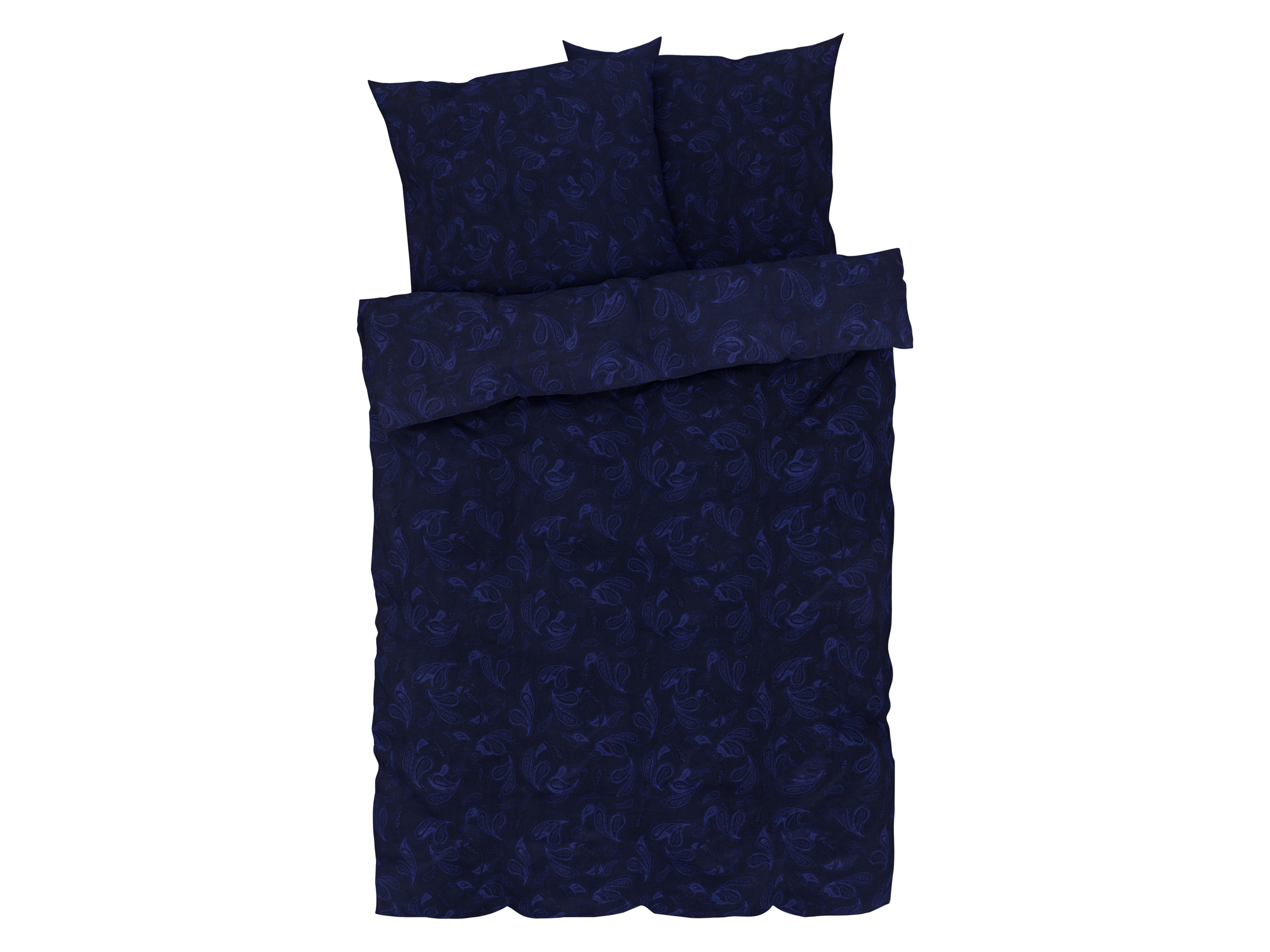Livarno home Pościel z mikrowłókna satynowego, 220 x 200 cm Paisley/niebieski