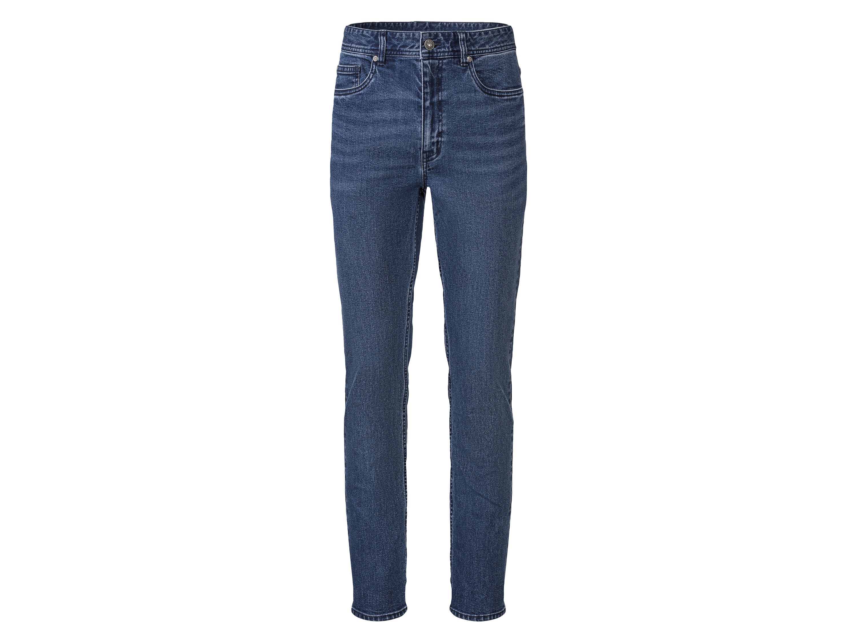 Livergy Jeansy męskie z bawełną, slim fit 52 36/32, Niebieski