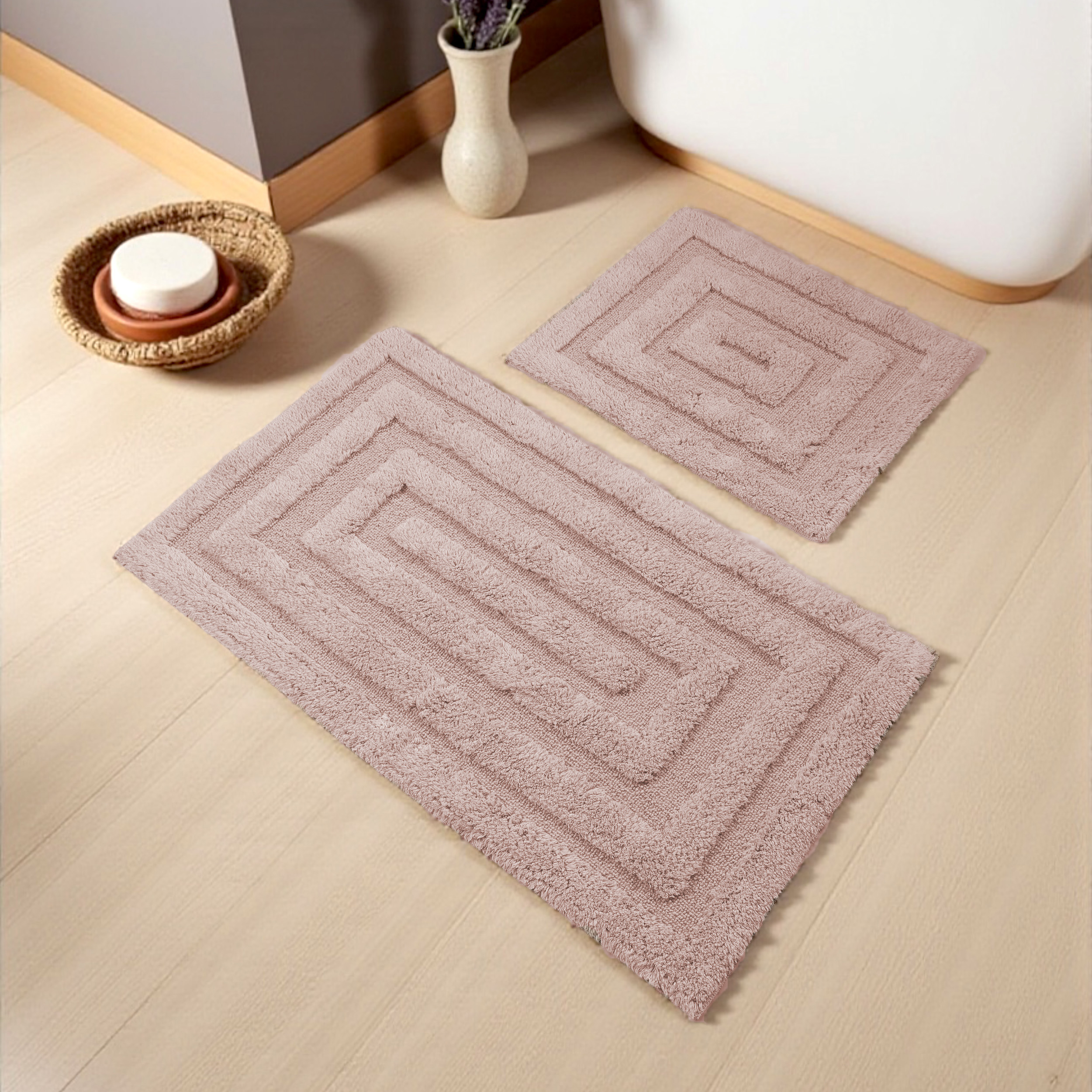 Komplet Dywaników Łazienkowych Boston 13 - Pudrowy róż