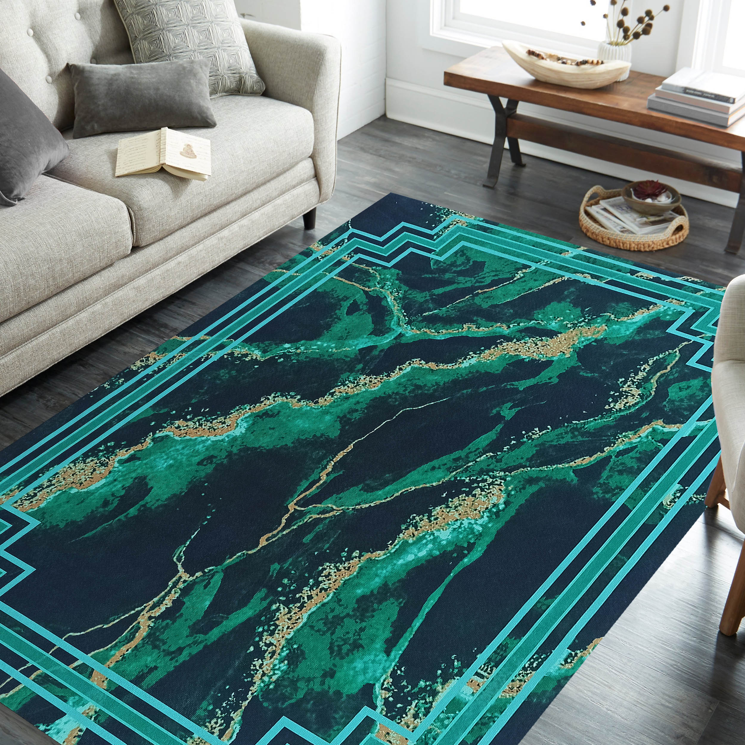 Dywan - 160 x 220 cm - Zielony - Nowoczesny - Dywanopol