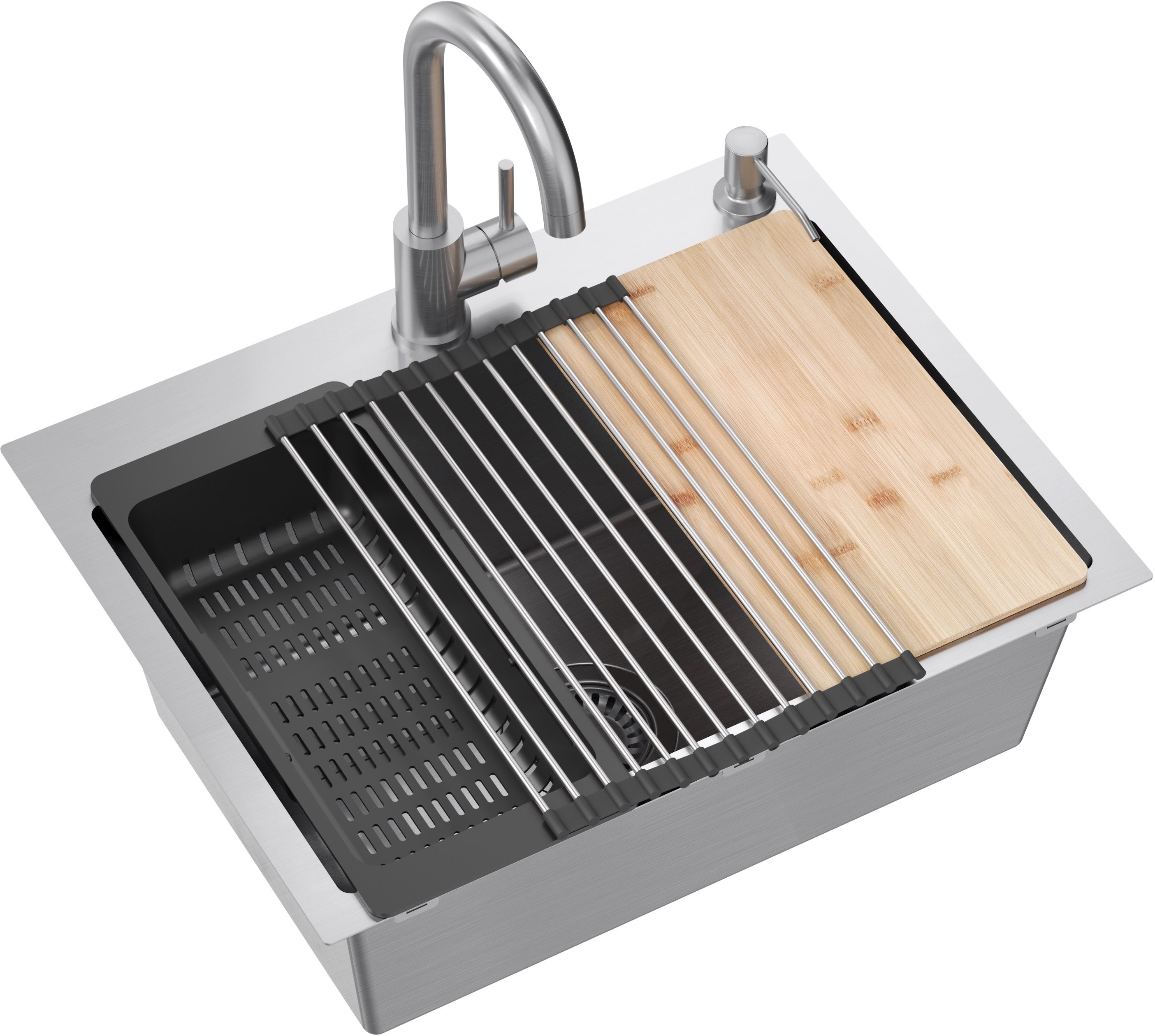 Darmowa Dostawa - Zlewozmywak z baterią i akcesoriami stal / stal Quadron Luke ZH5845BS3623500BS